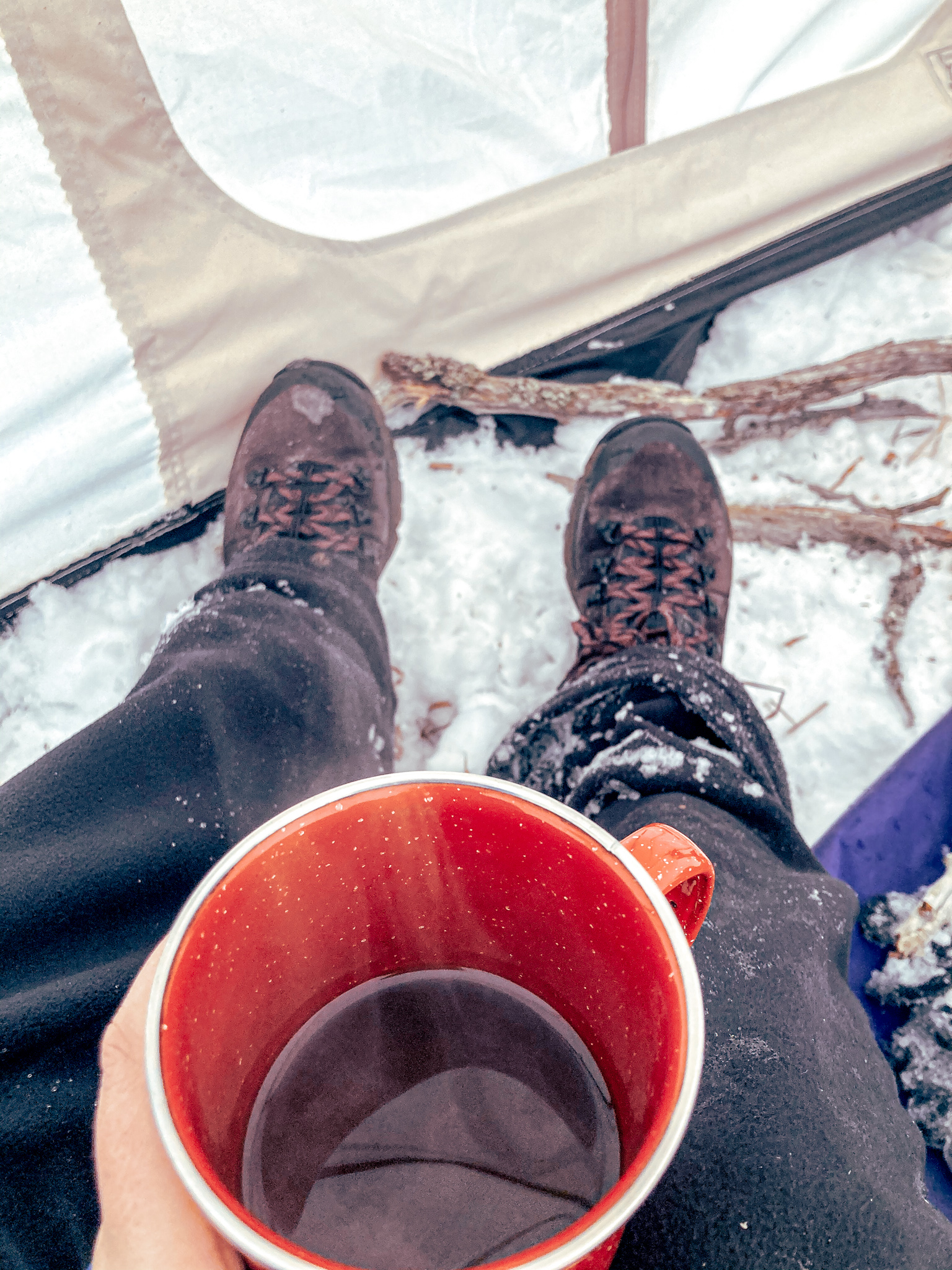 Danner Boots & Winter Camping: Winter Hiking Gear and Backcountry Gear inside a tent