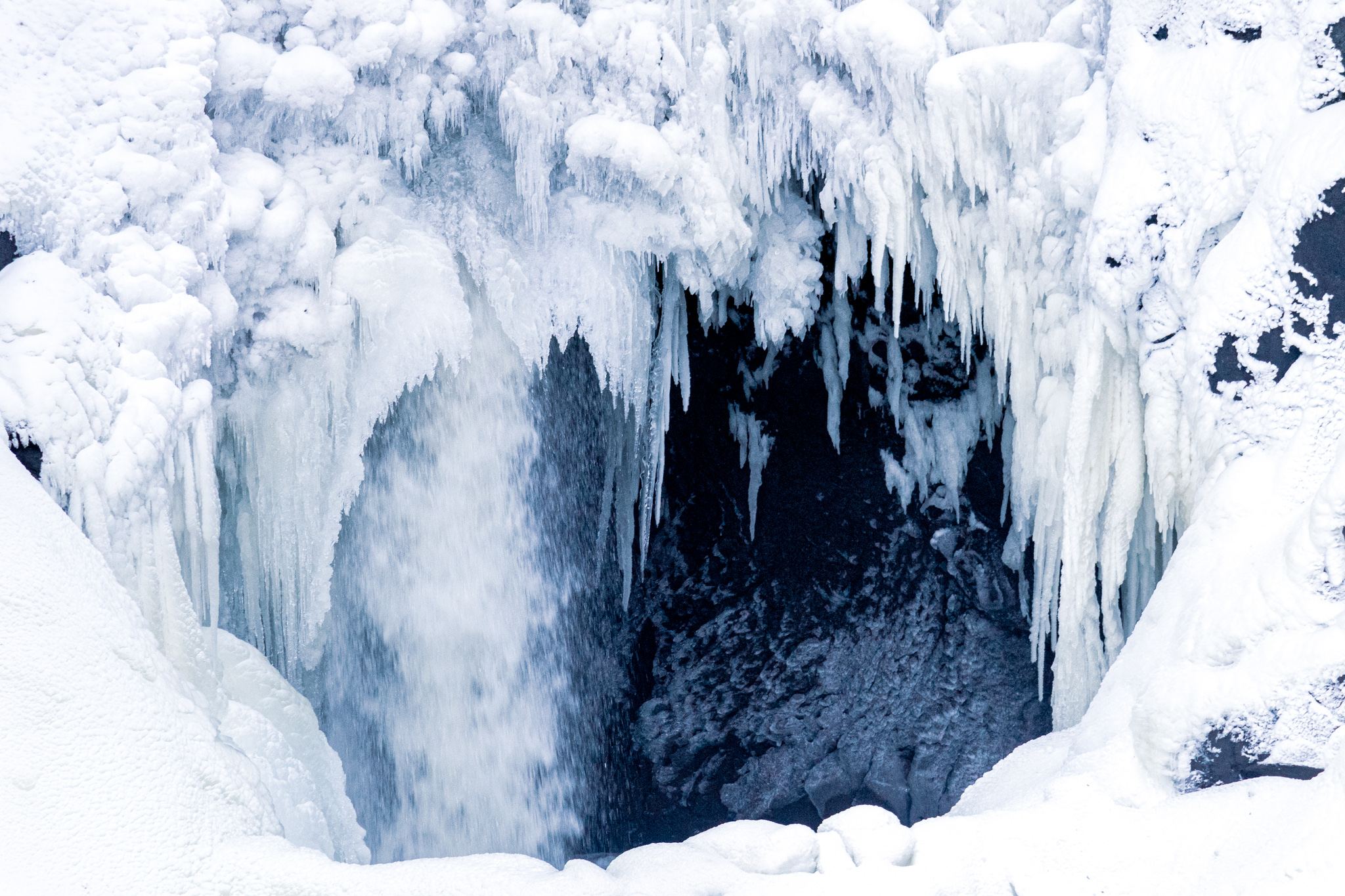 Ice forms on Cascade Falls in Grand Marais, MN