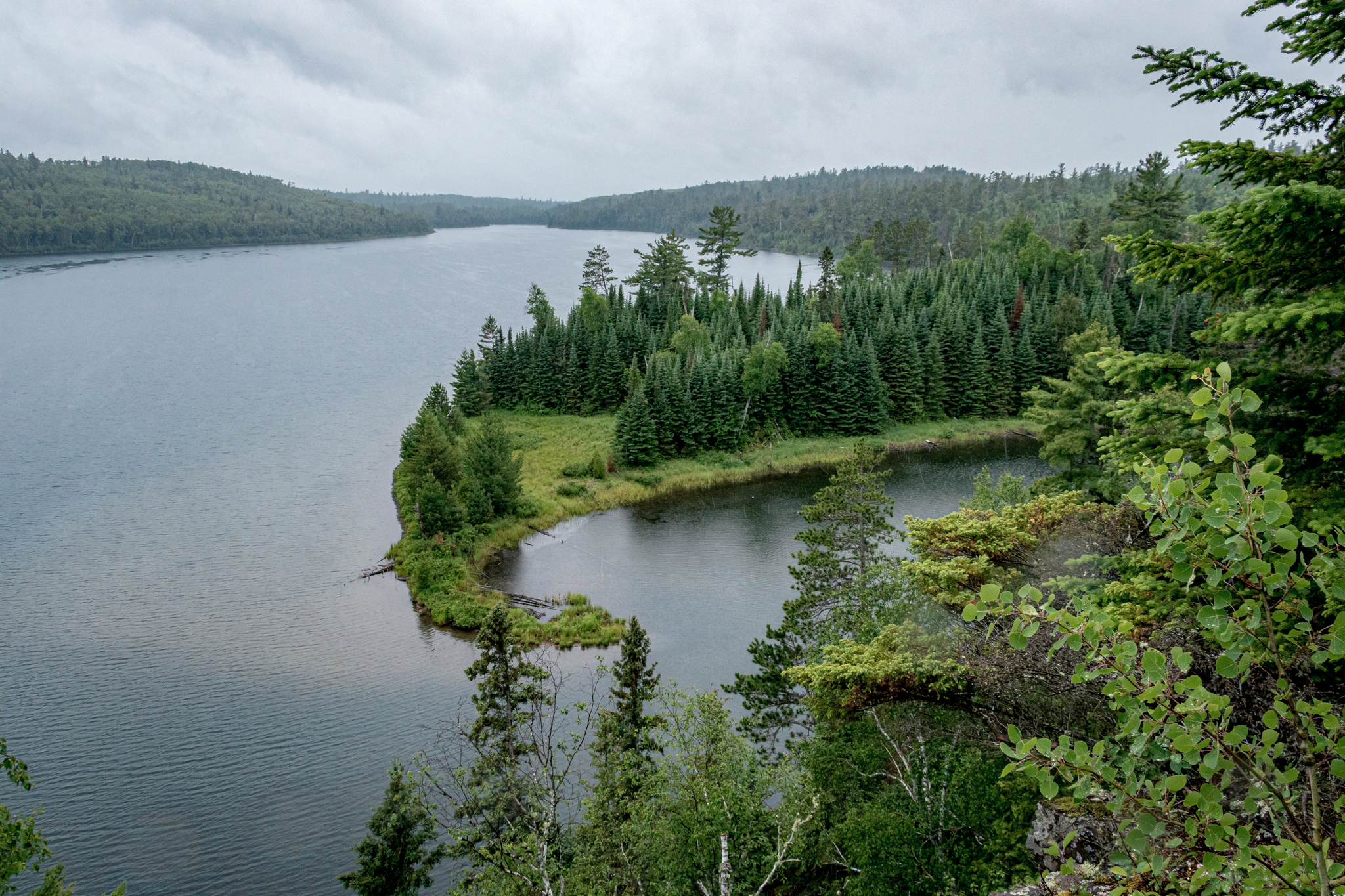 Overlook of Moss Lake on the Caribou Rock Trail near Grand Marais, MN