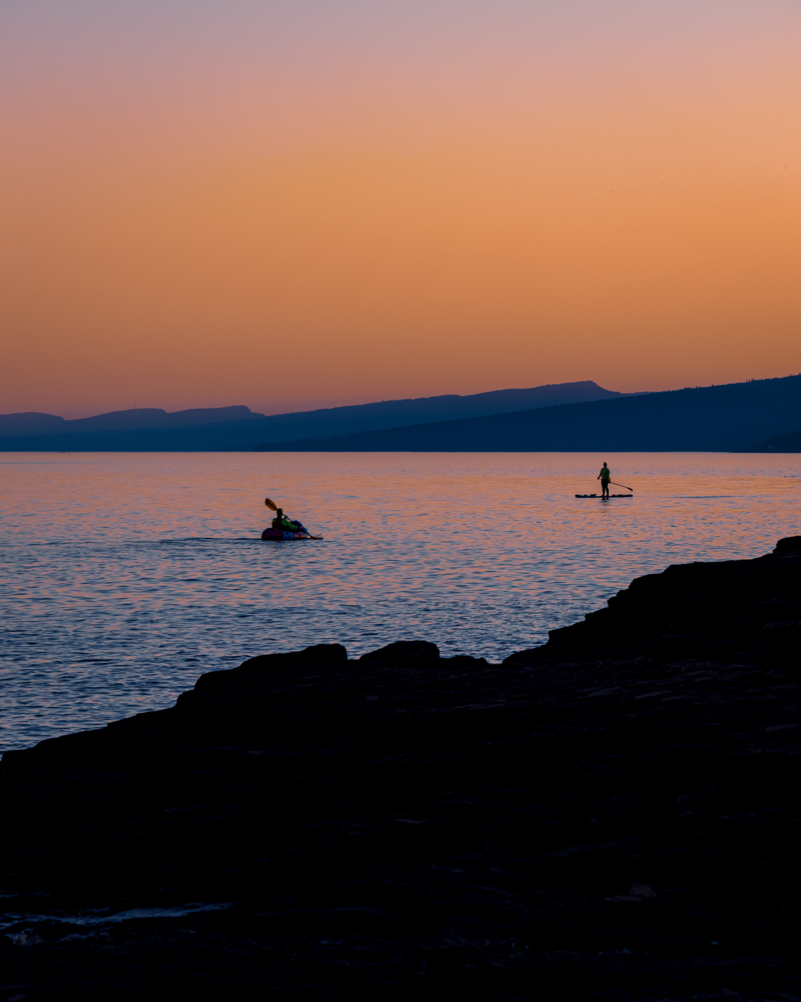 Paddlers on Lake Superior at Artist's Point