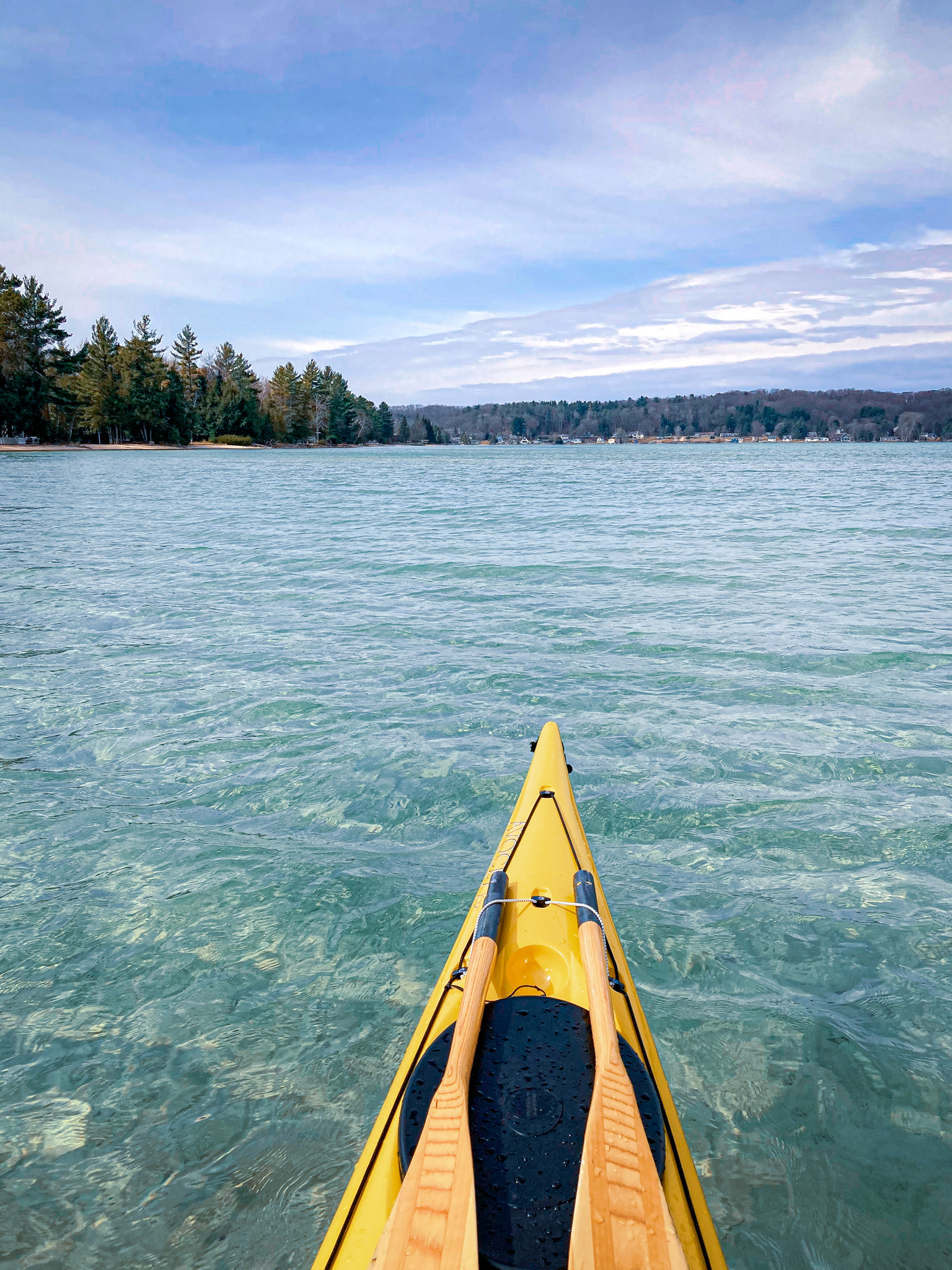 Kayaking the crystal clear waters of Torch Lake near Traverse City