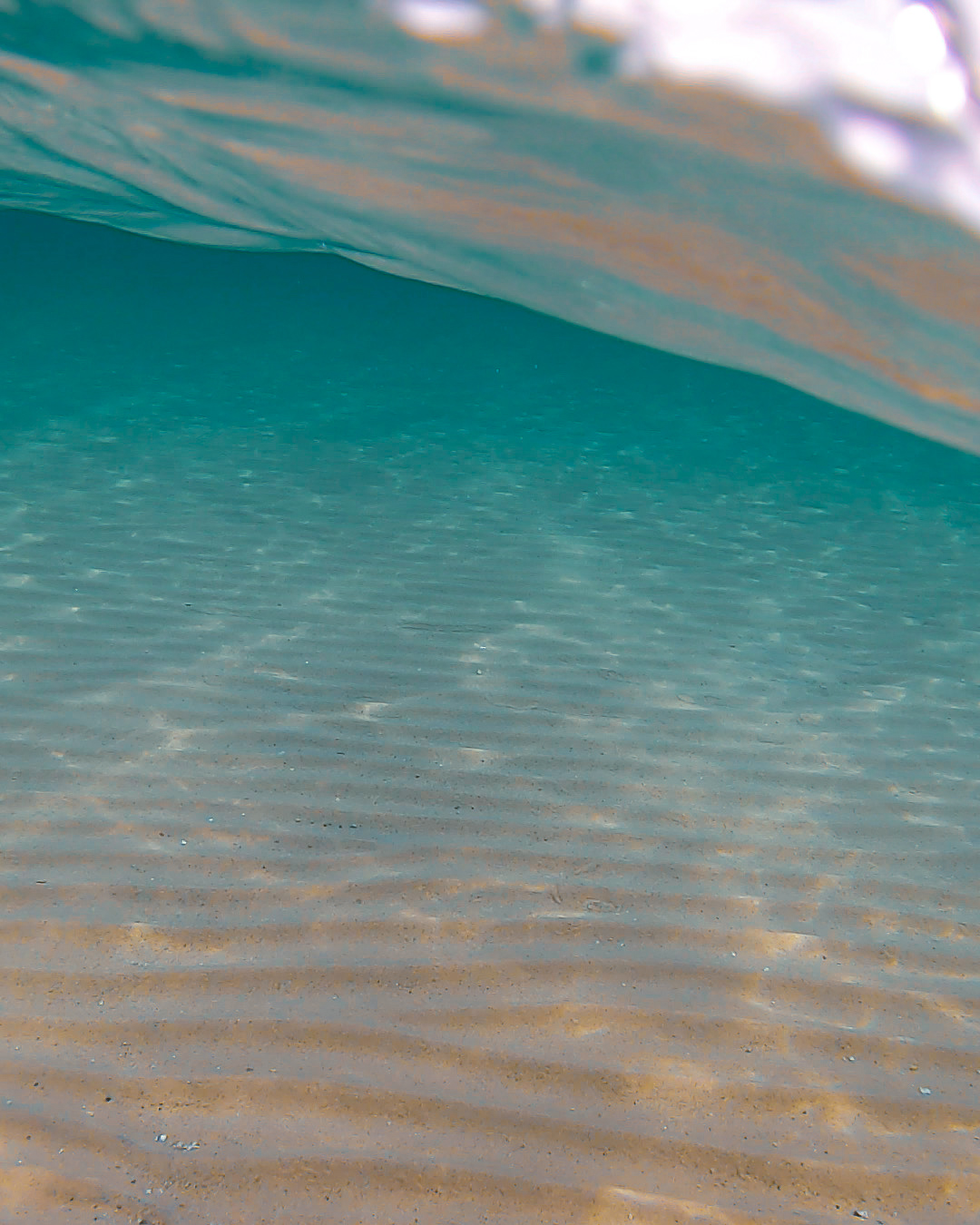 Underwater with sandy Bottomed lake at Torch Lake