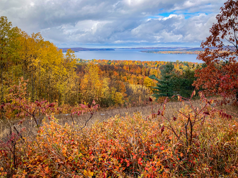 Hiking Avalanche Mountain near Bellaire, michigan