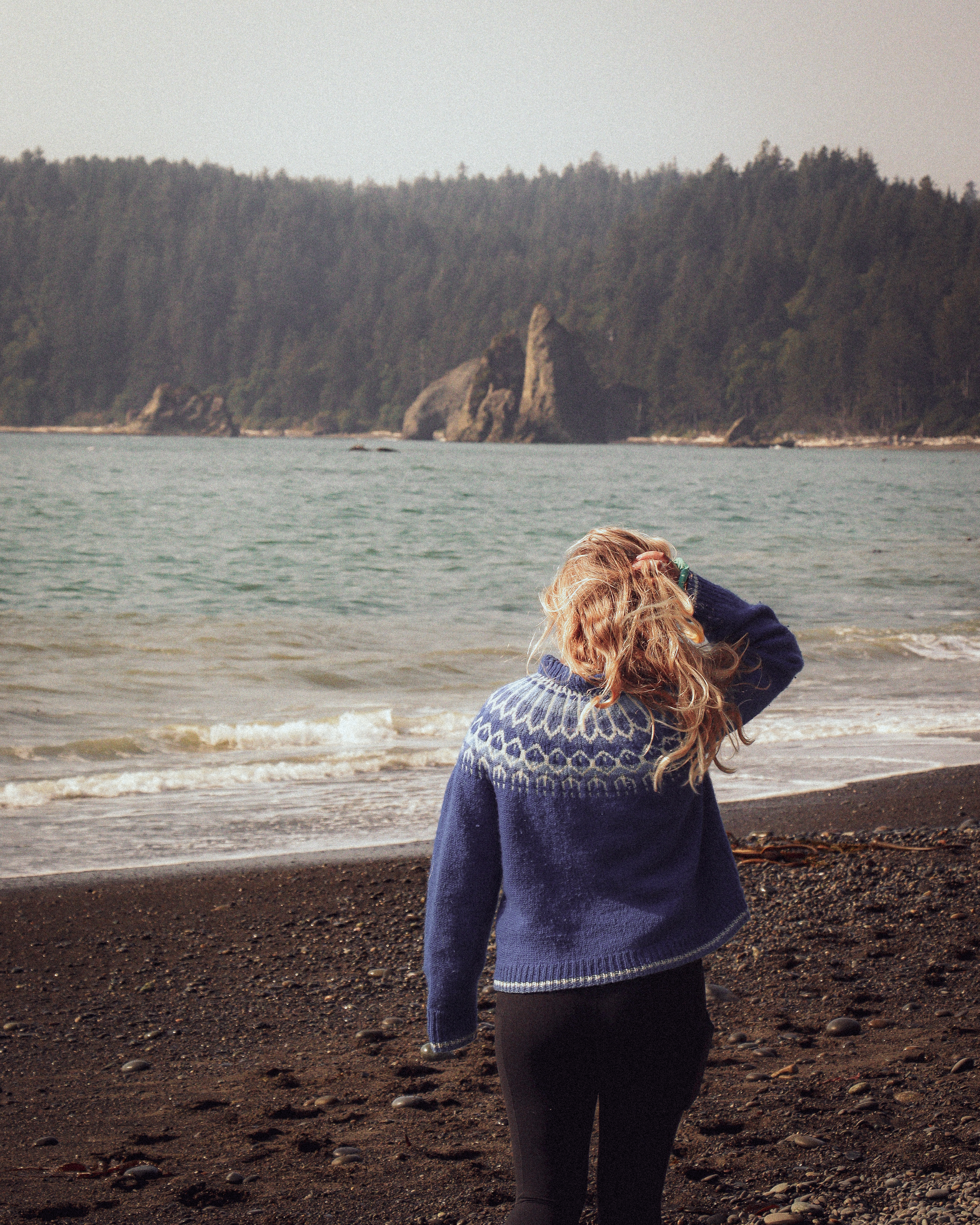 A woman on the beach in Olympic National Park
