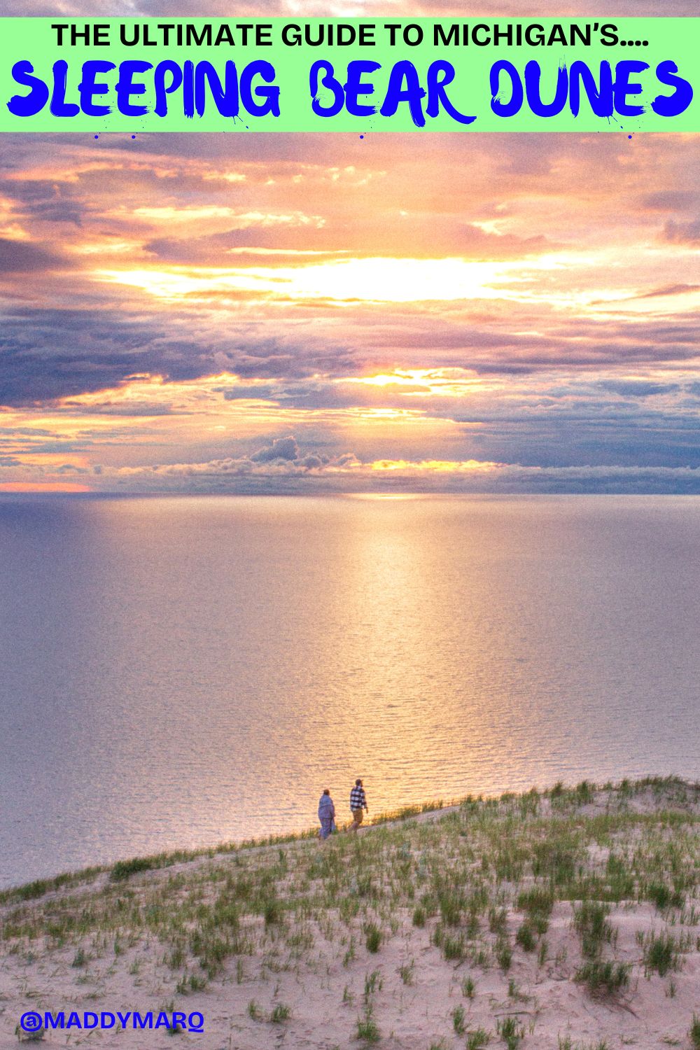 best things to do sleeping bear dunes written over image of hiking the sleeping bear dunes