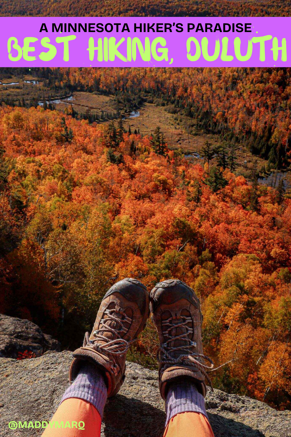 best hiking trails near duluth written over image of hiking boots in tettegouche