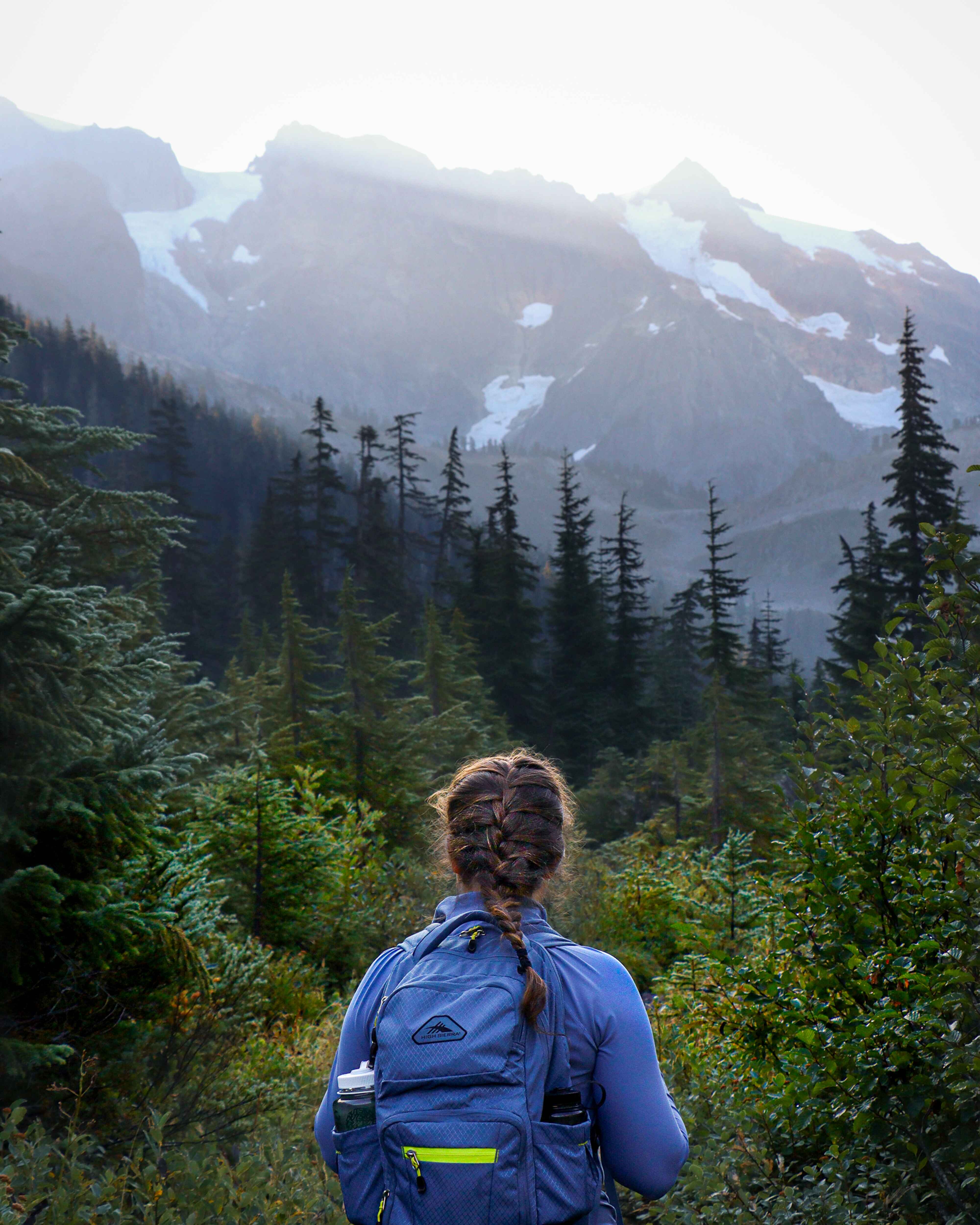 a hiker in the North Cascasdes, Washington