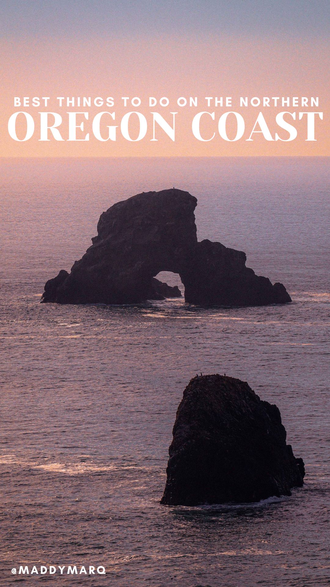 best things to do northern OR coast over image of sea stacks on the coast