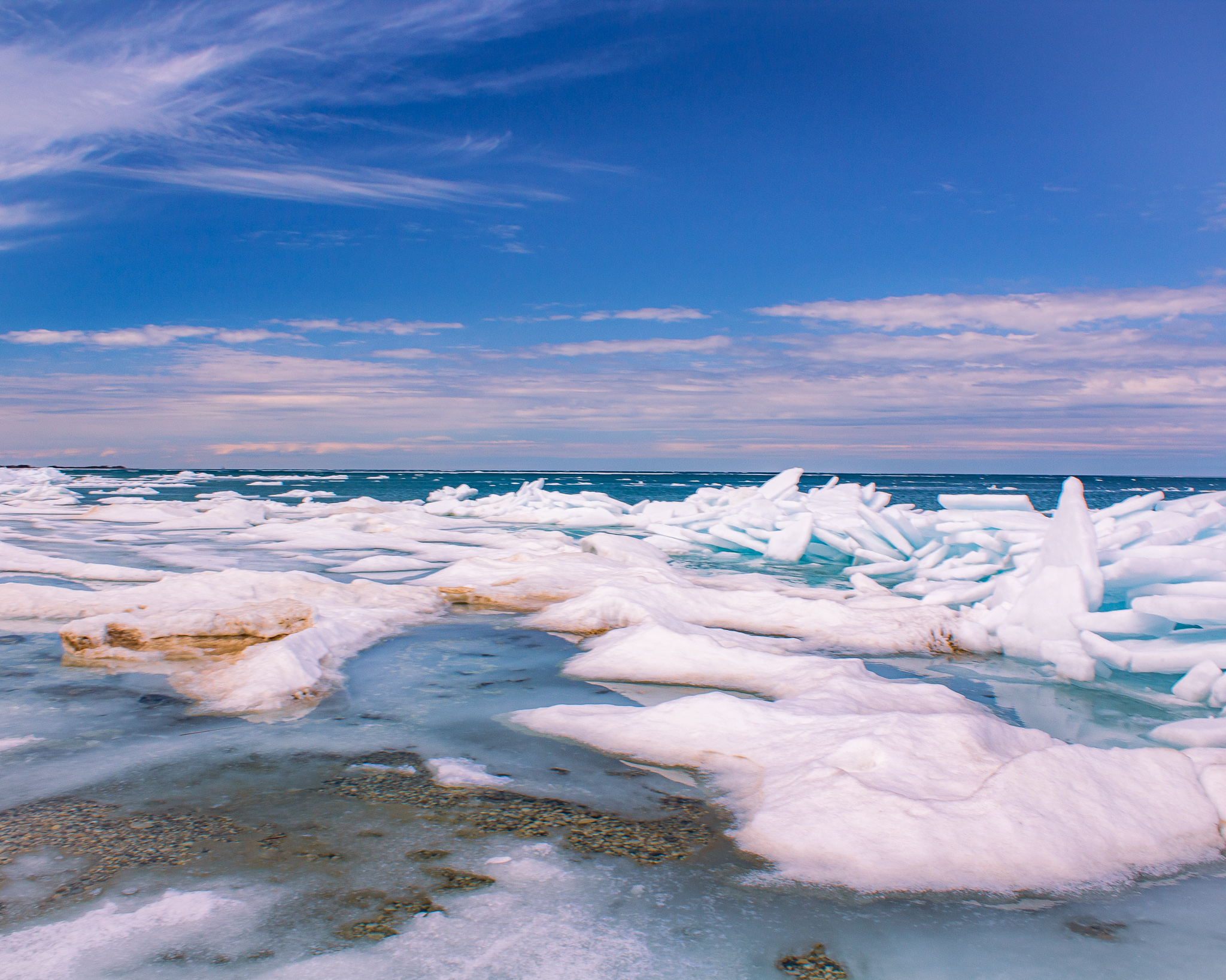 Blue ice in Northern michigan 