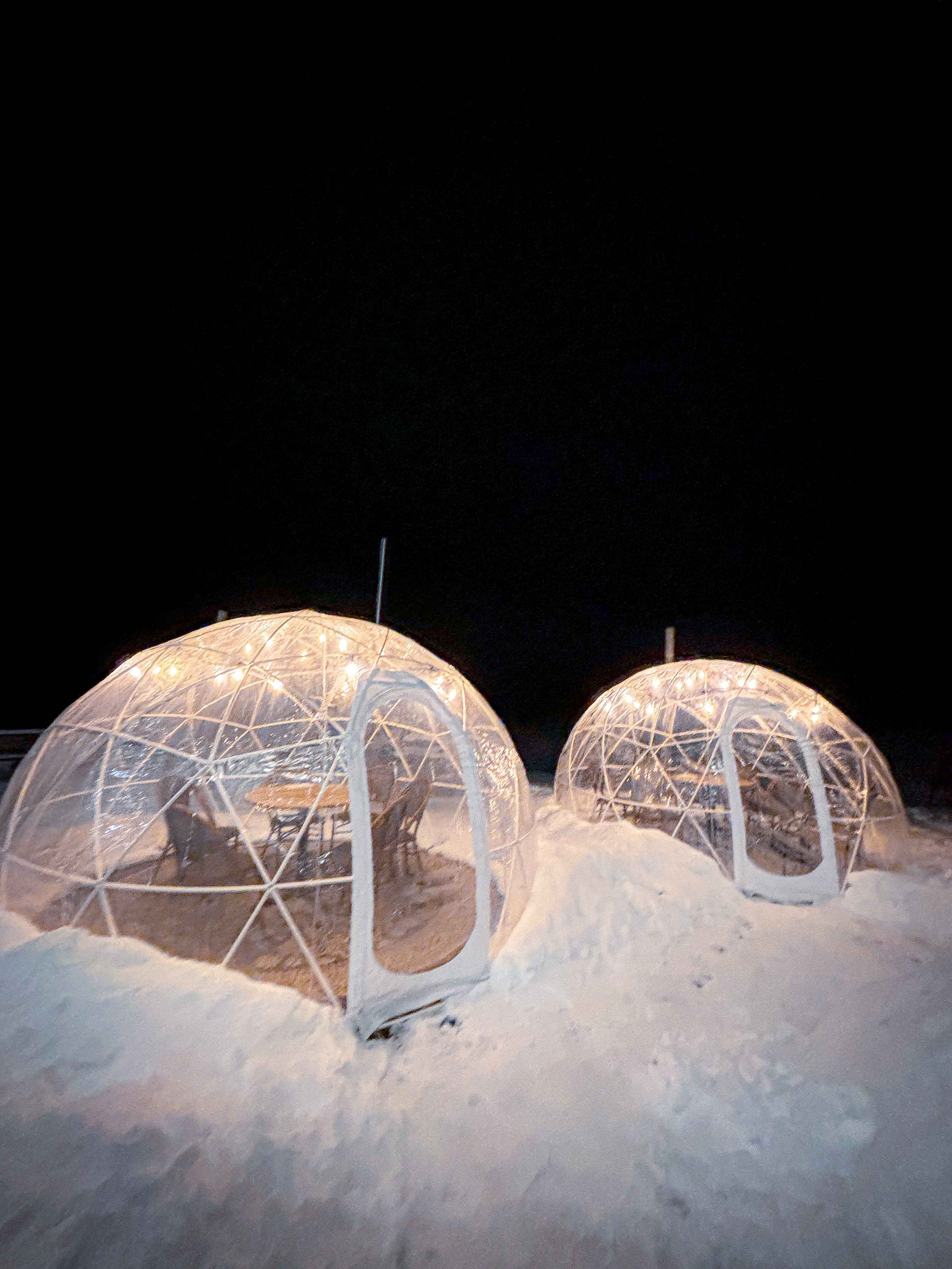 get drinks in an igloo at howl adventure center in bayfield wisconsin