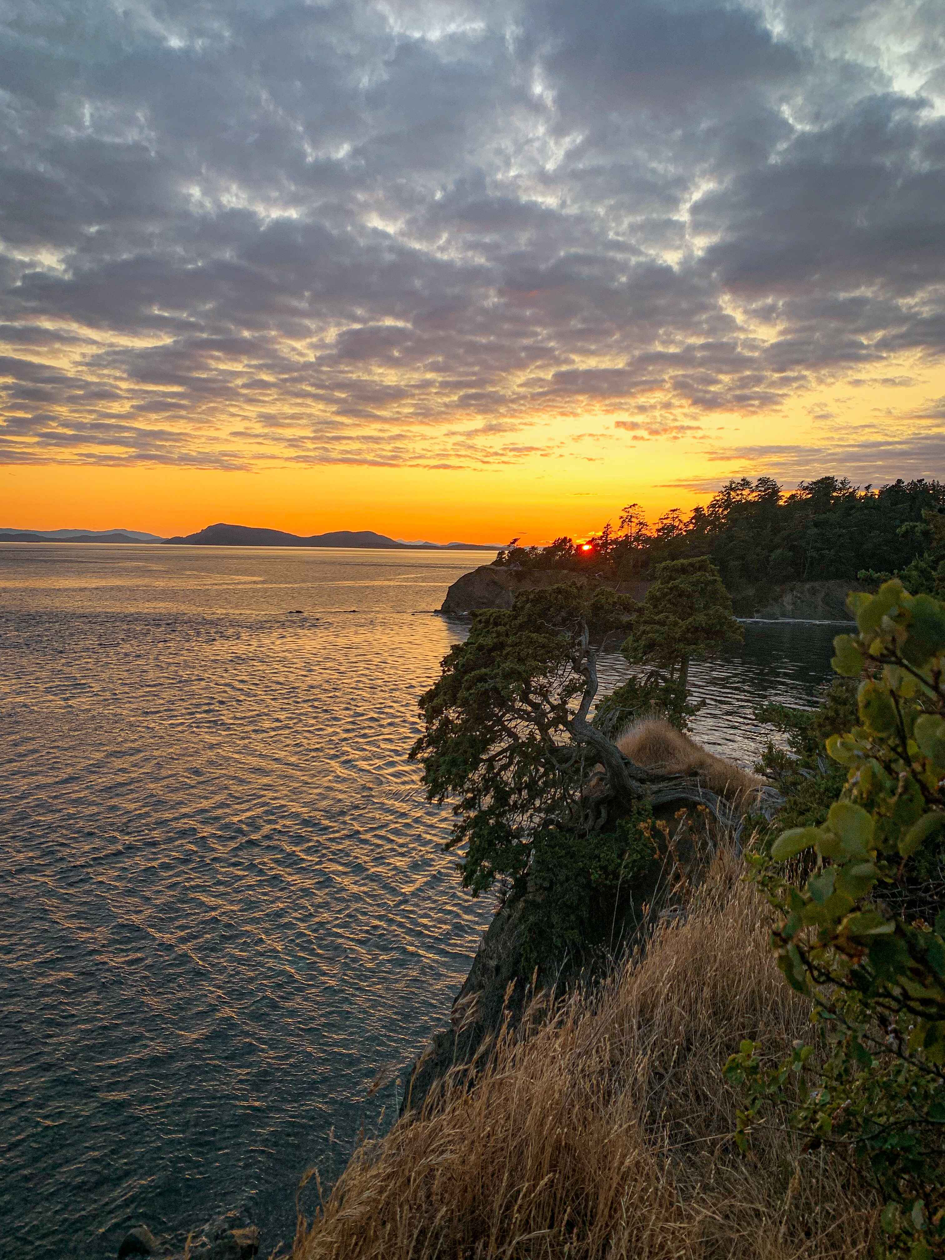 Sunset over the San Juan Islands from Sucia Island