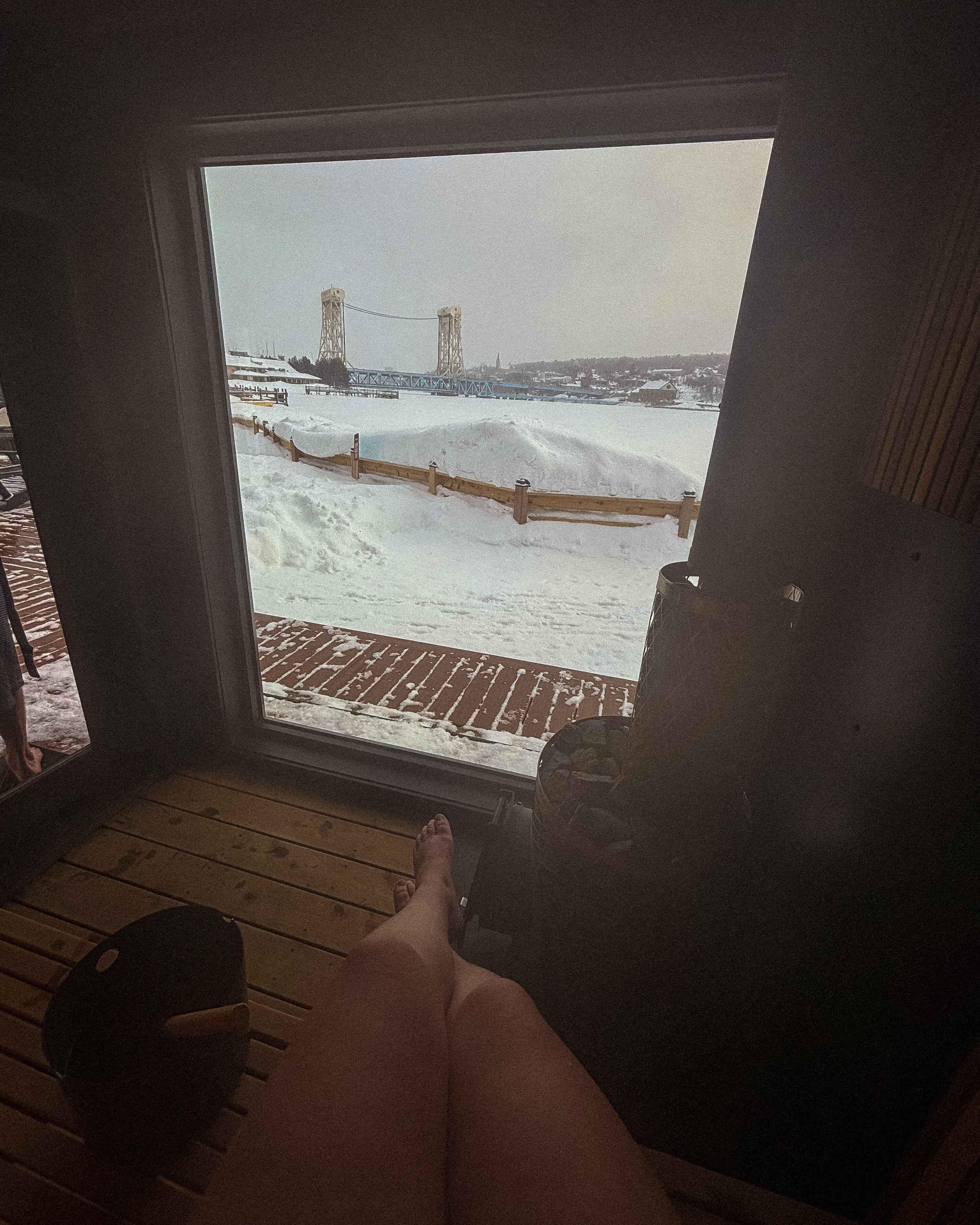 a sauna on the portage canal in the keweenaw peninsula