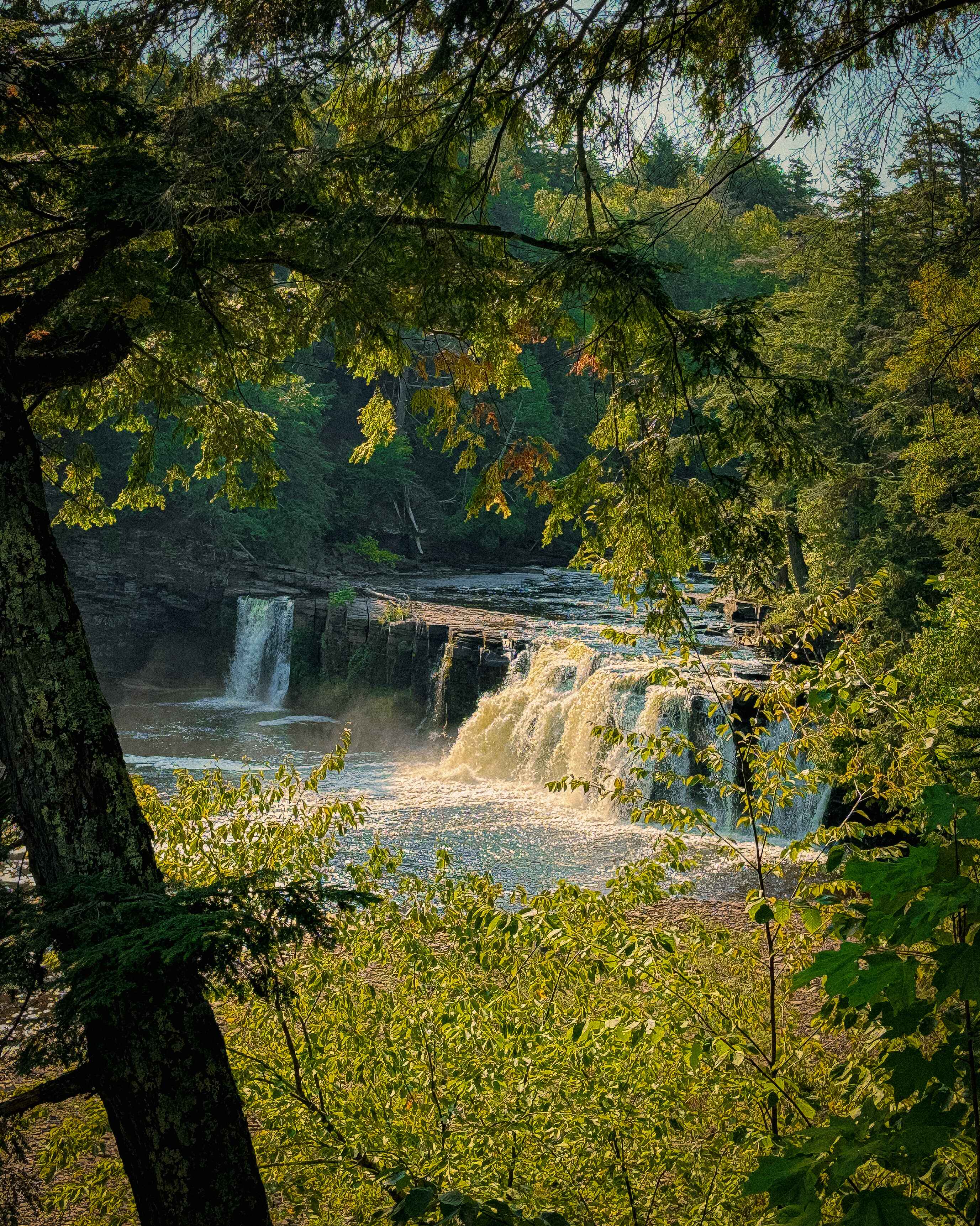 manabezho waterfall in porcupine mountains state park wilderness michigan
