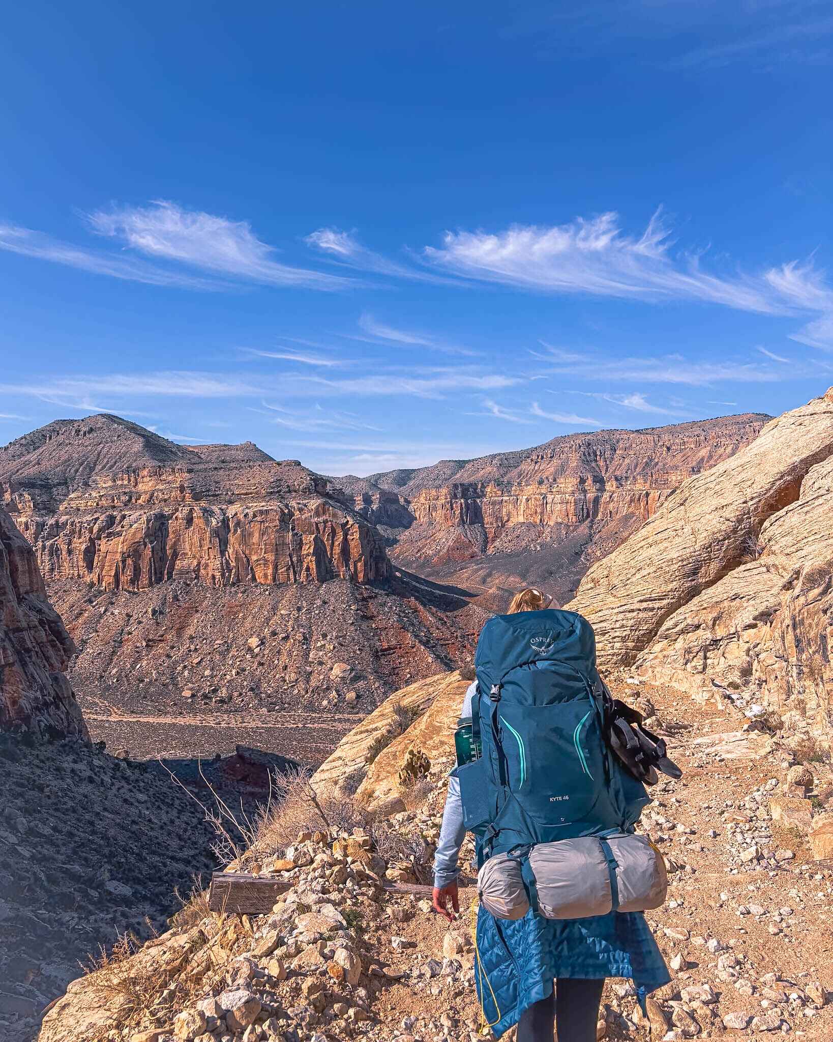 image of a backpacker in a canyon