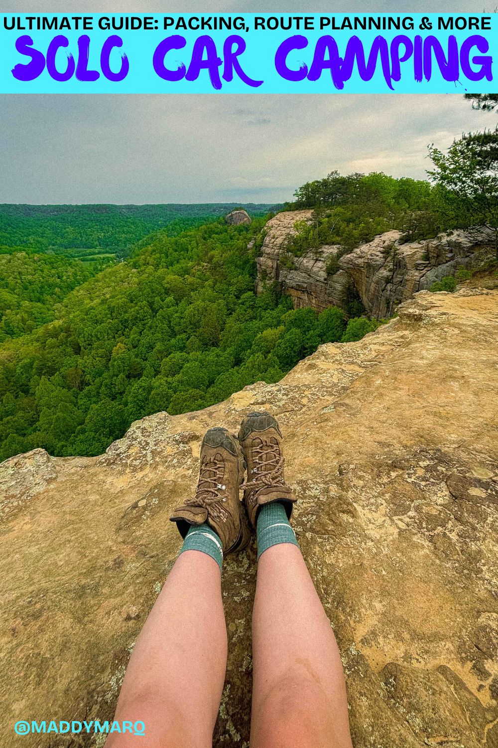 ultimate guide to car camping over image of a hiker on a ridge