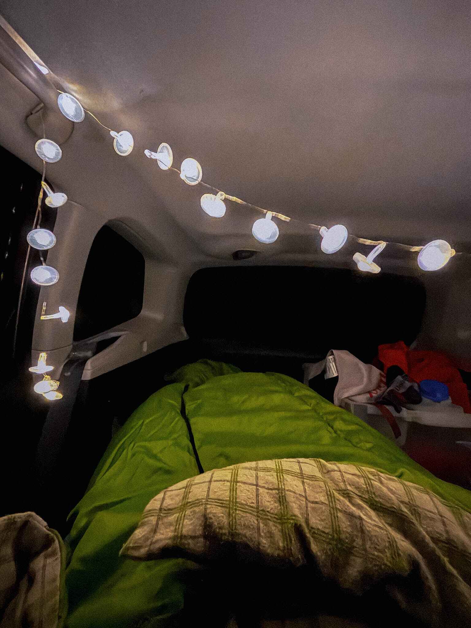 image of a cozy car camping set up