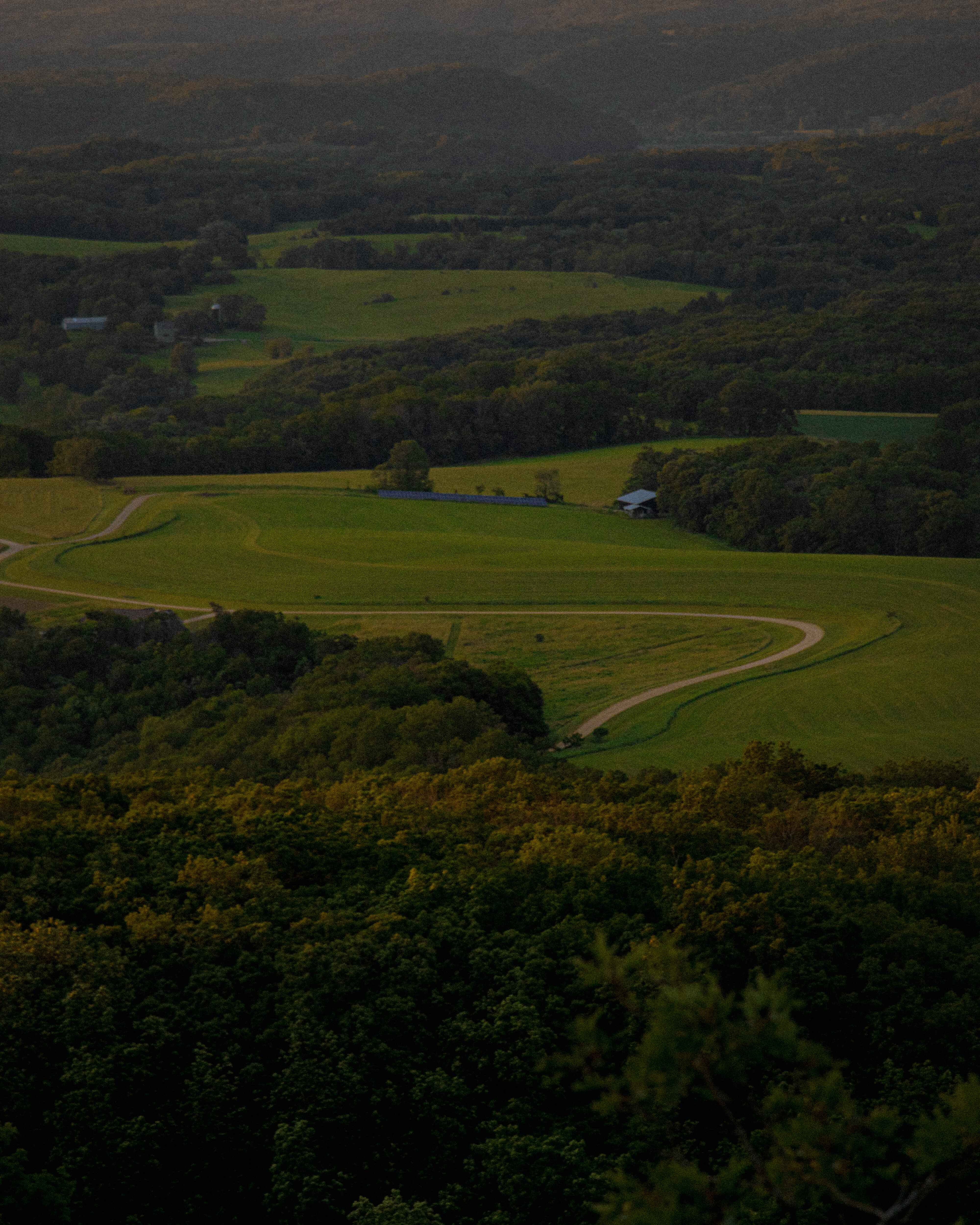 image of a road winding through the driftless region, wisconsin