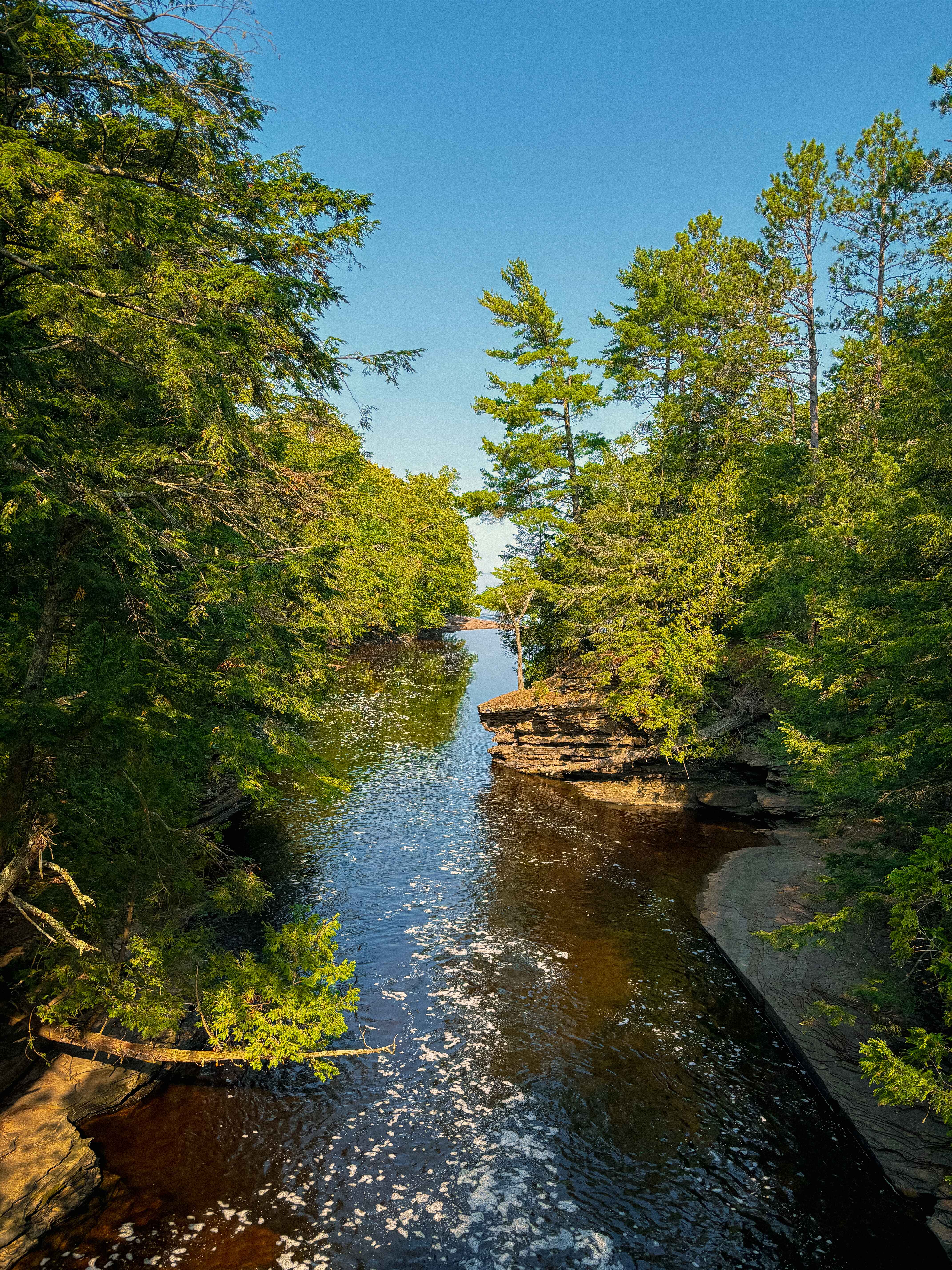 Image of the Presque River in Michigan as it flows toward Lake Superior