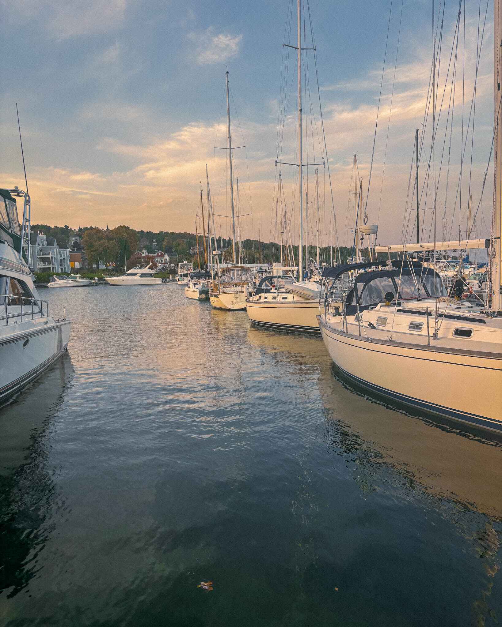 Image of the bayfield wisconsin marina in fall during applefest 2024