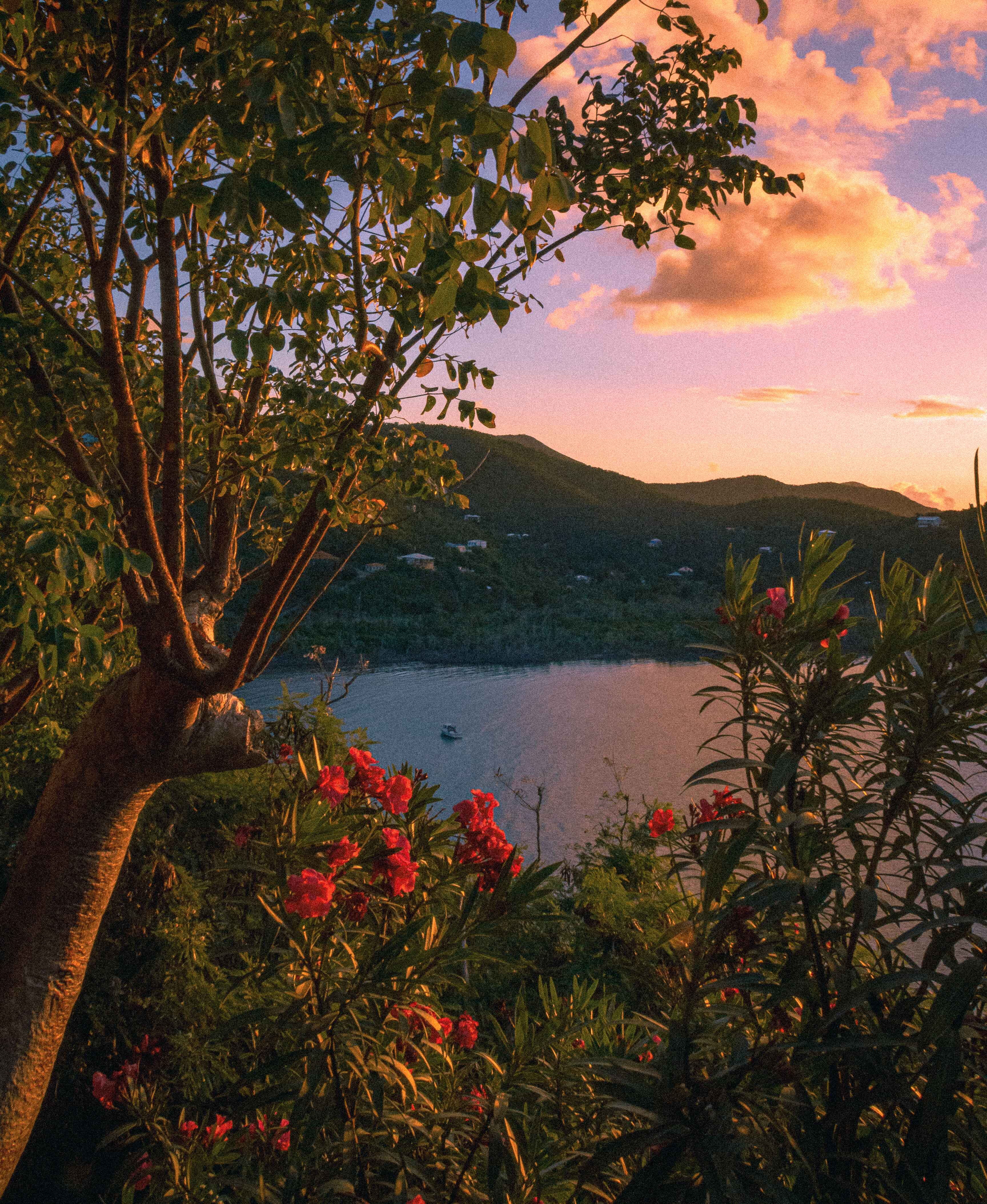 sunset from a villa on St. John Island, United States Virgin Islands