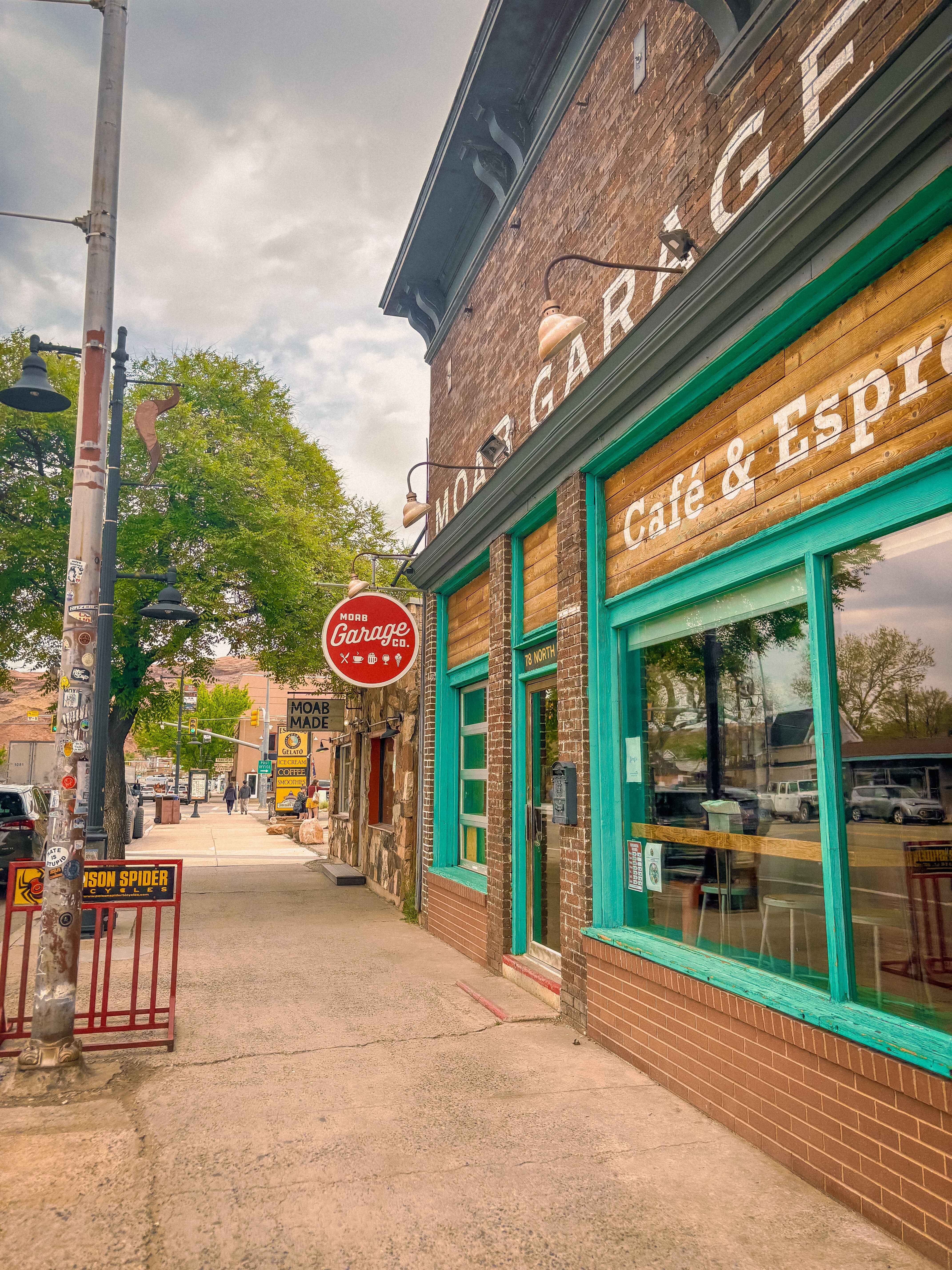 Garage coffee in downtown Moab