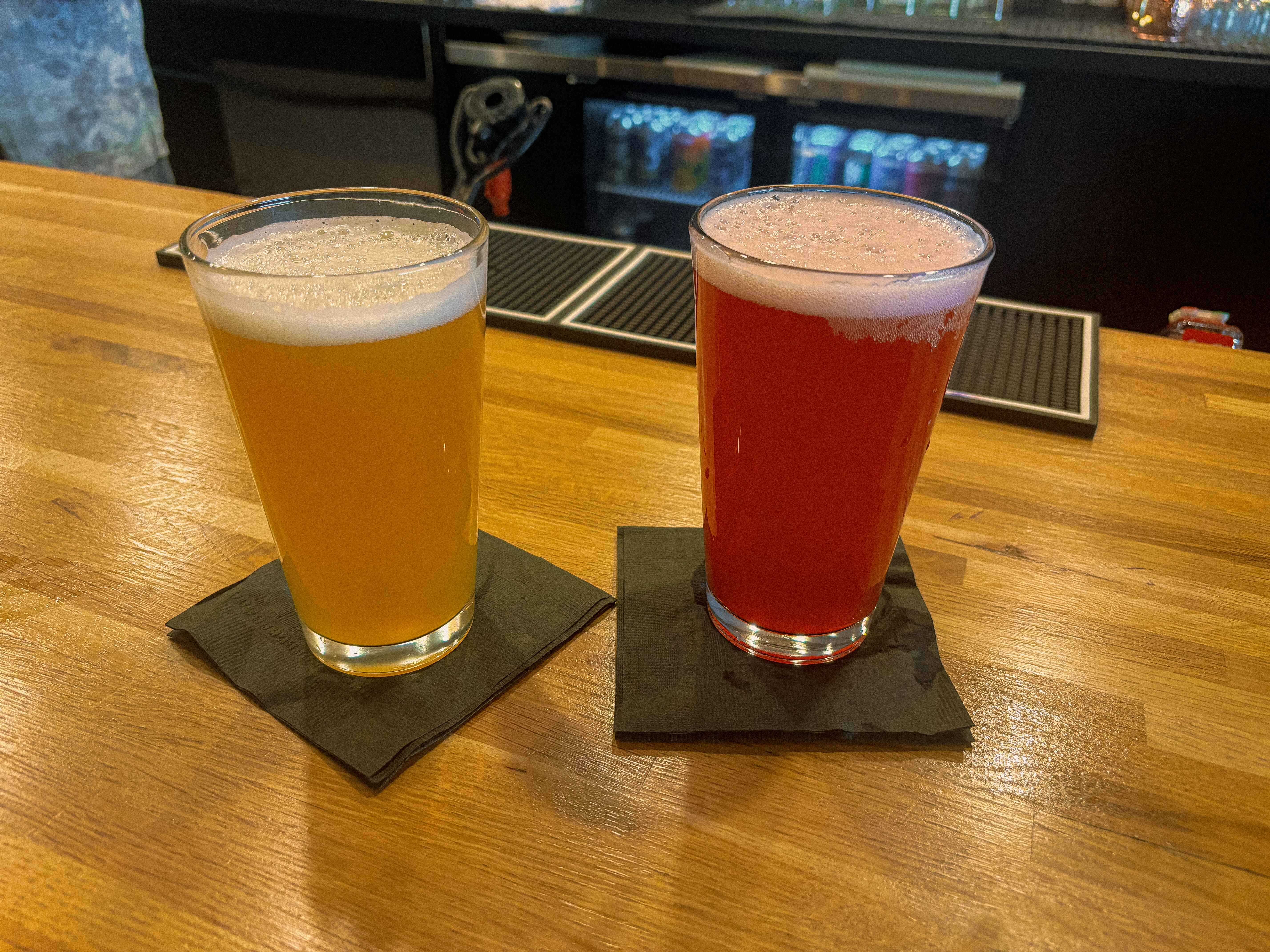 Proper Brewing; beers on the counter