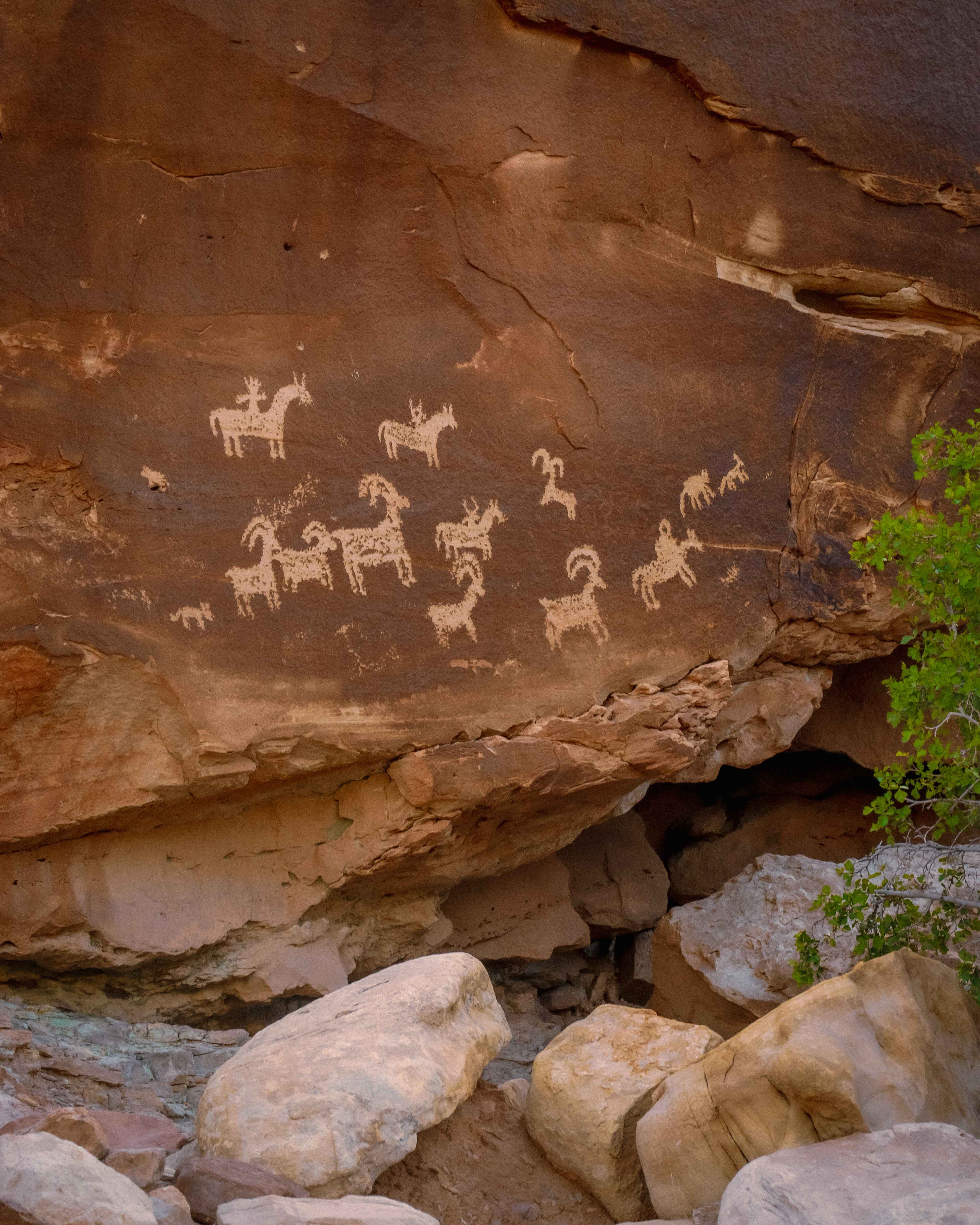 Petroglyphs in Arches National Park on the Delicate Arch trail