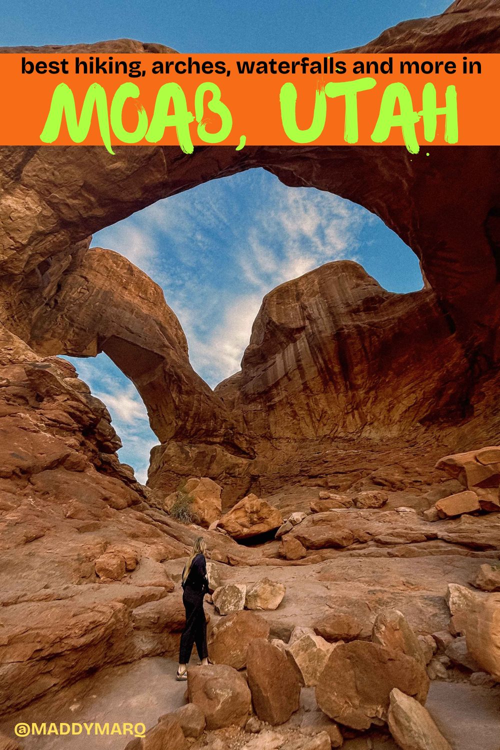best hiking easy near moab utah over image a hiker in arches national park