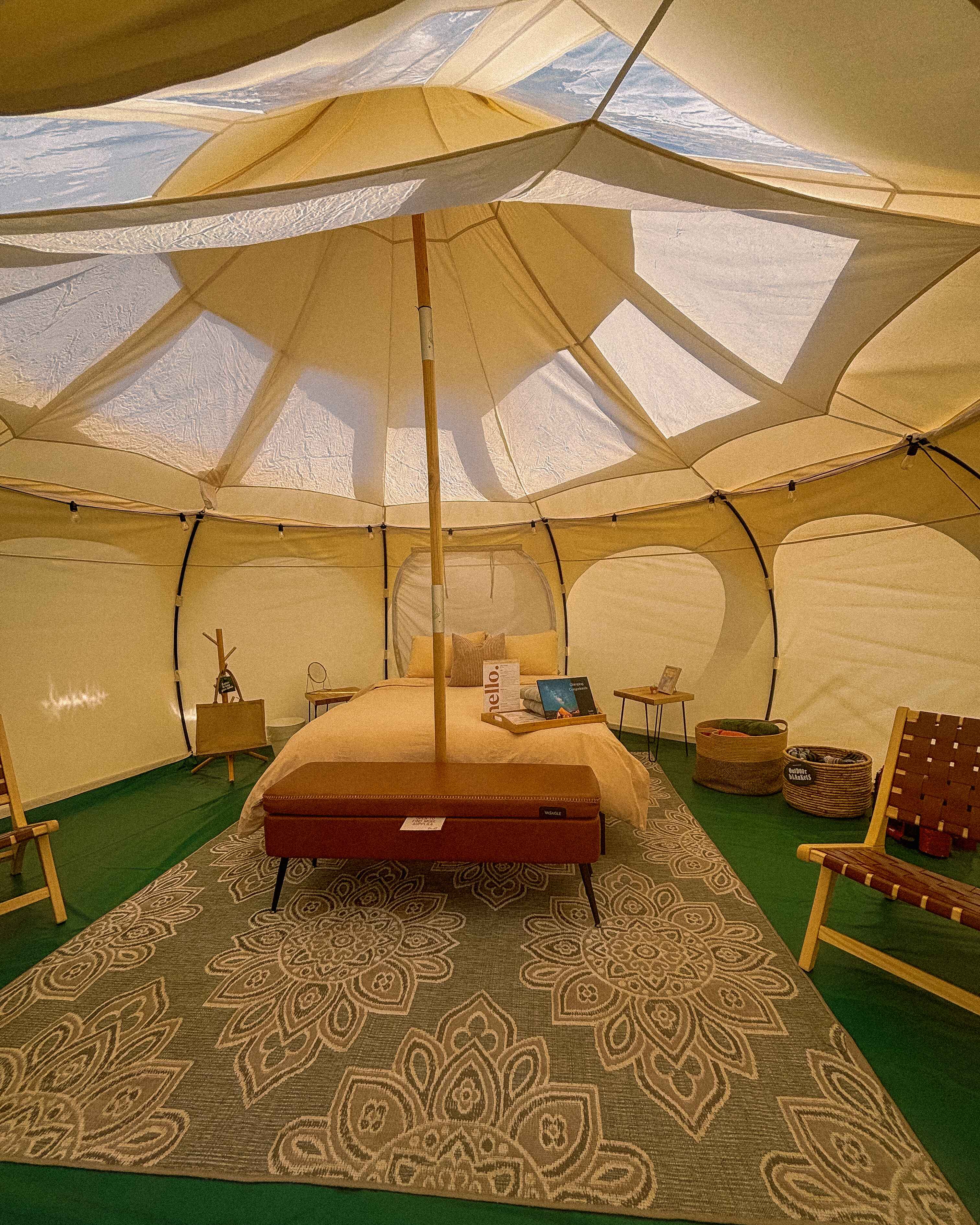 inside glamping canyonlands tent