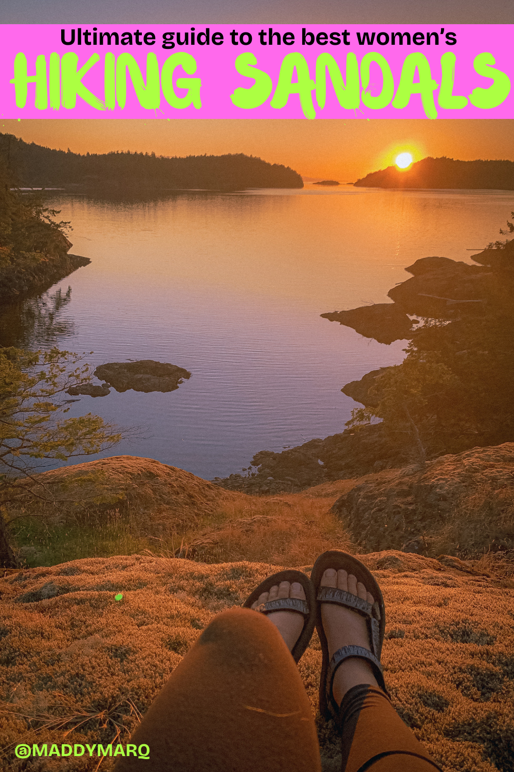 ultimate guide to the best womens hiking sandals over iamge of teva sandals at an ocean overlook