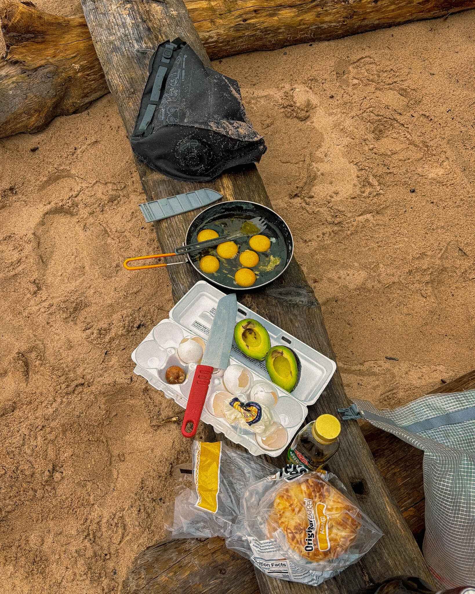 Backcountry camping kitchen set up