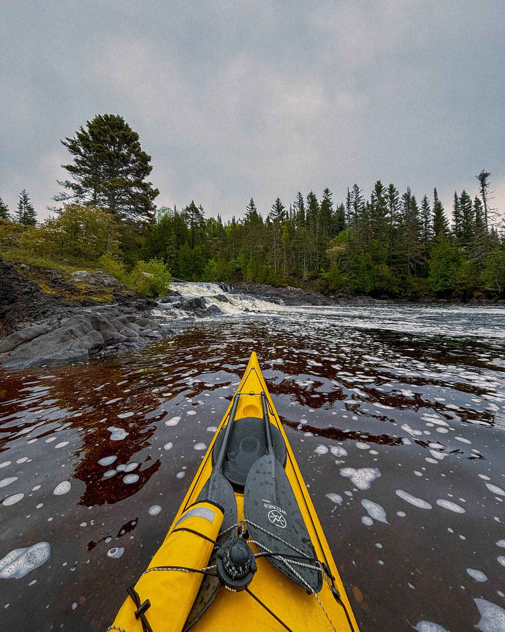 sea kayak to Montreal Falls on Lake Superior in the Keweenaw Peninsula