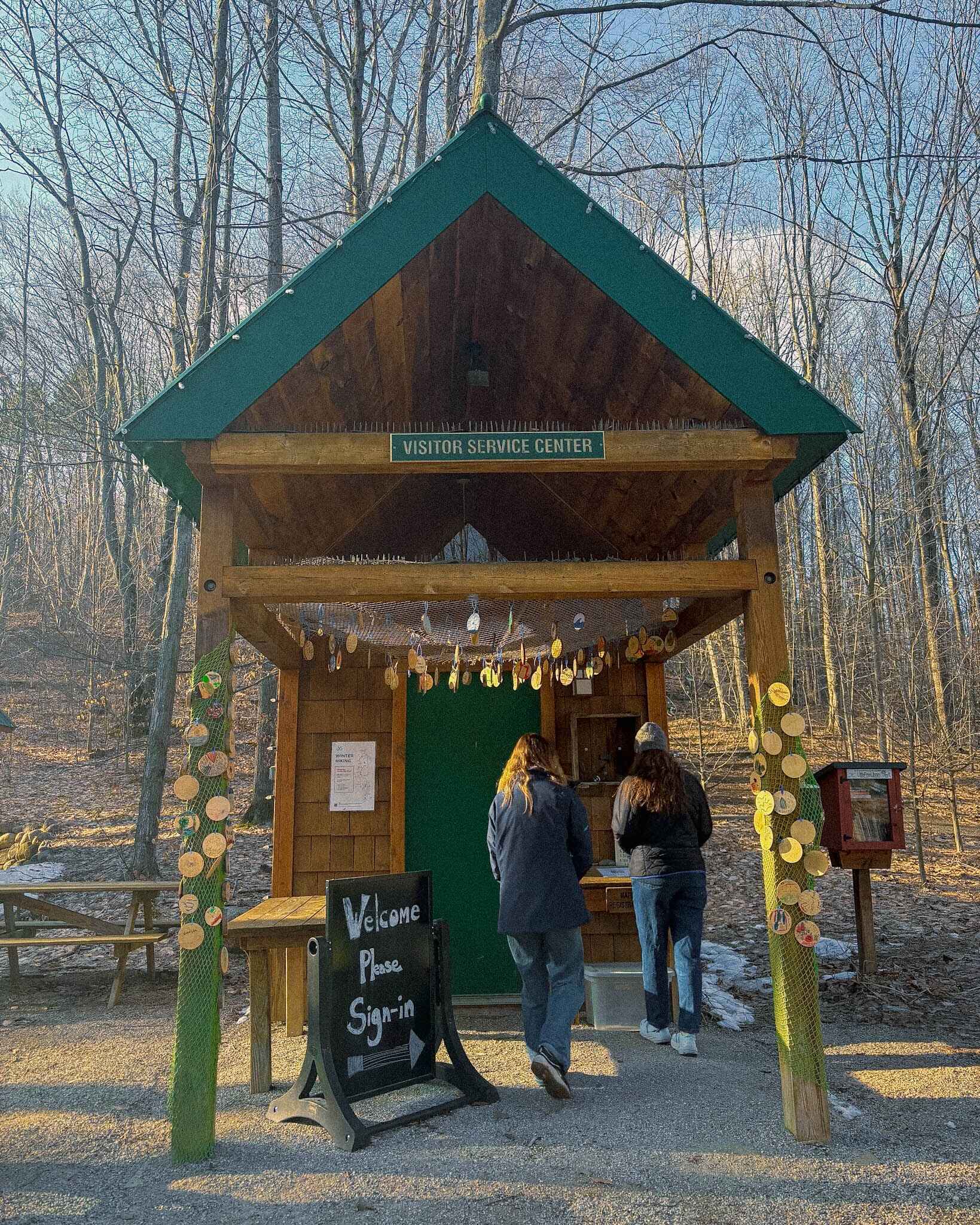 Image of the sign-in hut at the Michigan Legacy Art park