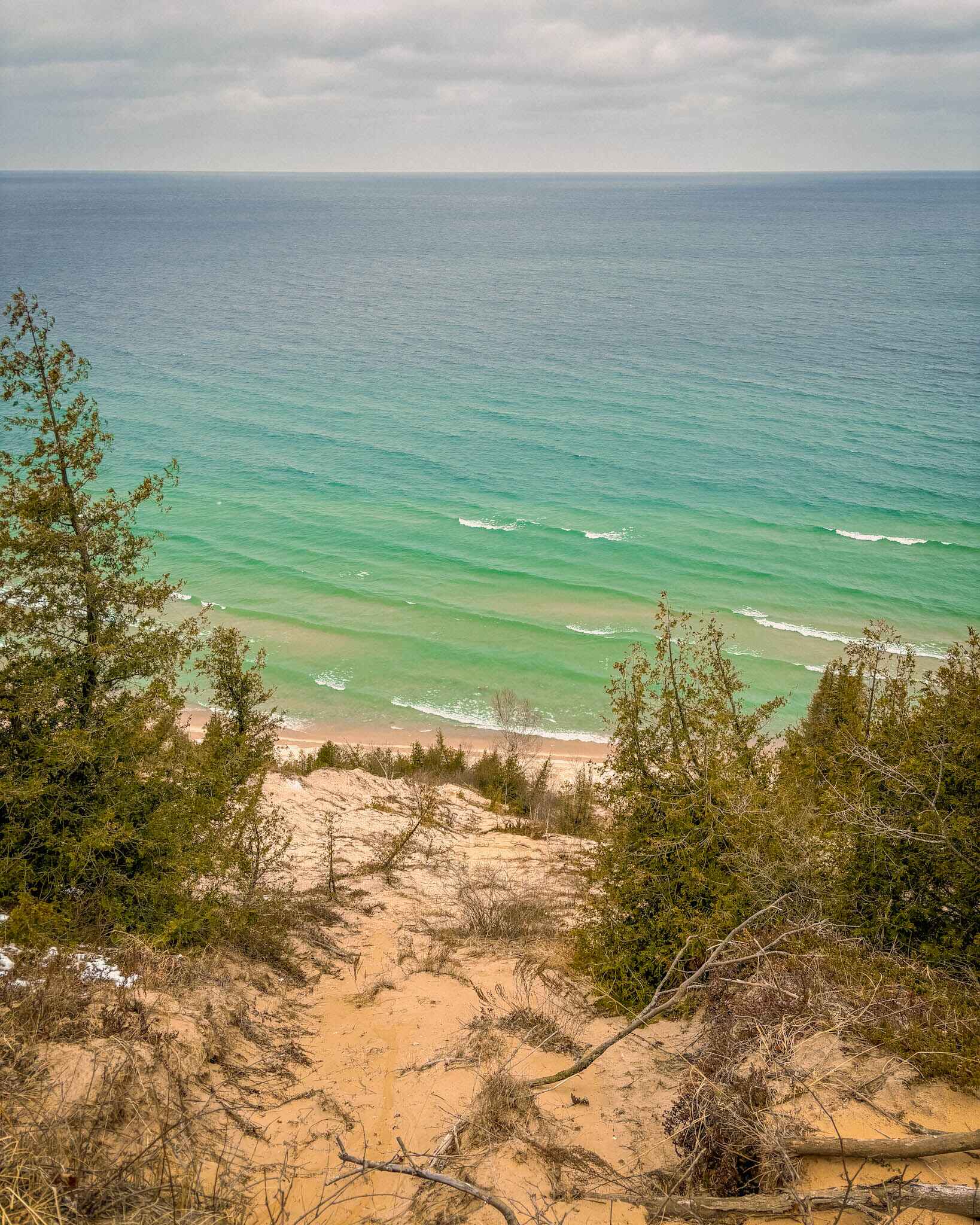 Hiking Green Point Dunes near Frankfort, Michgian
