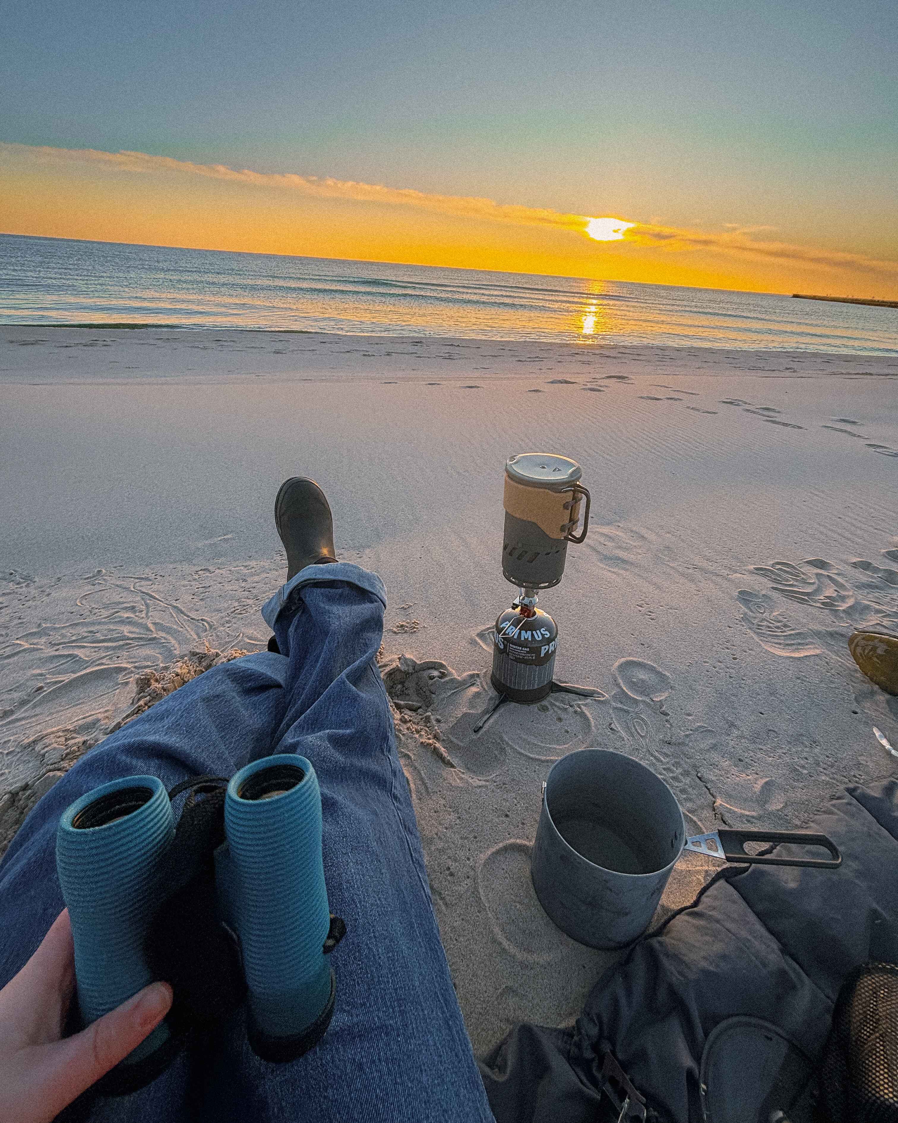 Sunset on the beach near Traverse City, Michigan