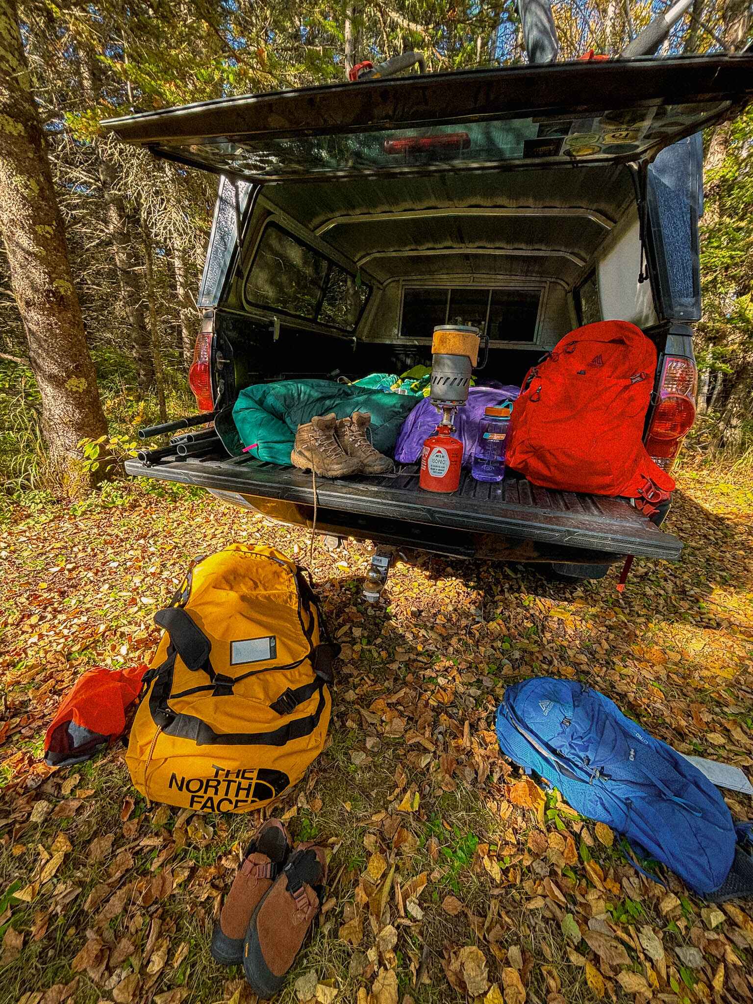 image of a car camping setup with exped MegaMat