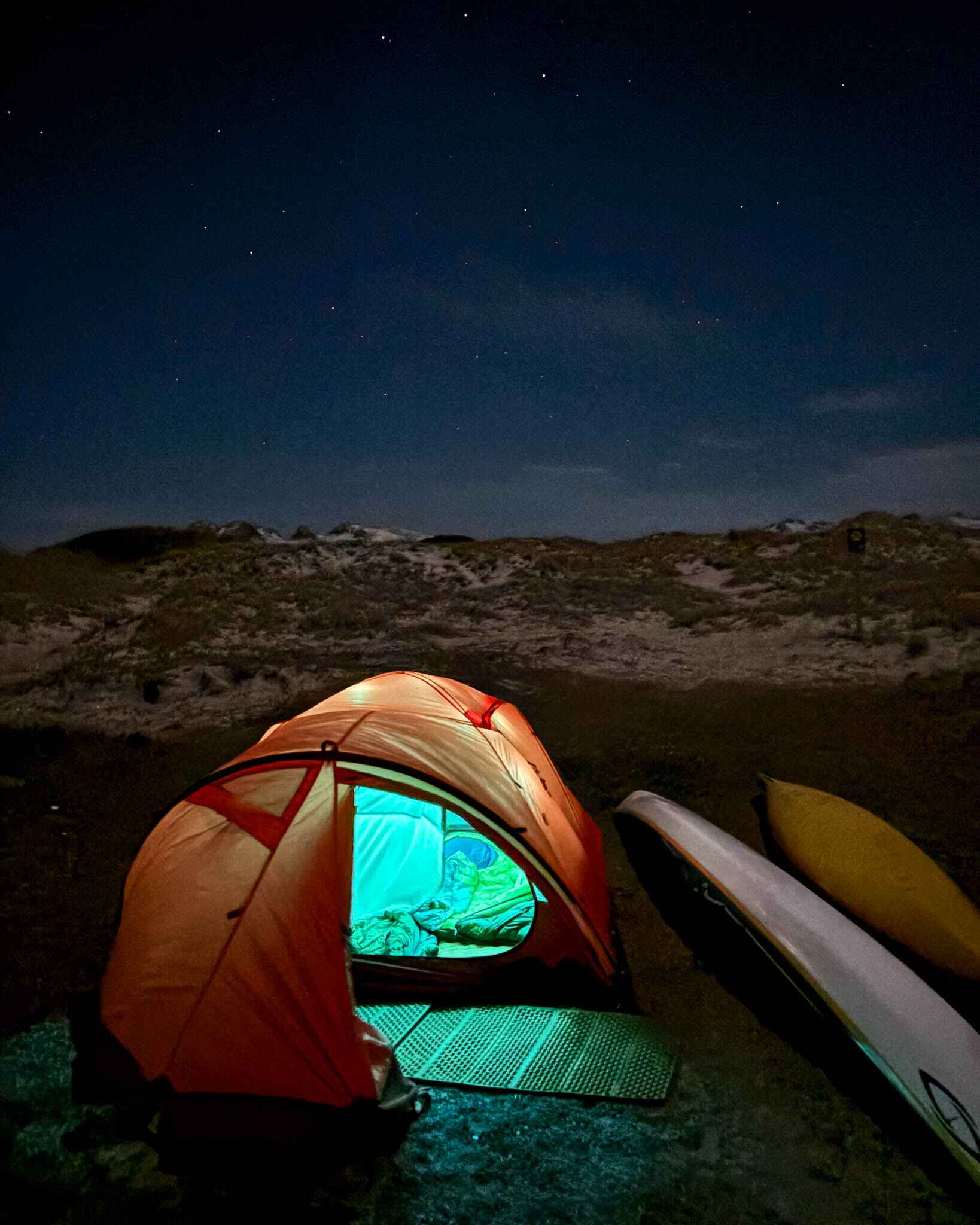 A camp in the dunes near Nags Head, North Carolina
