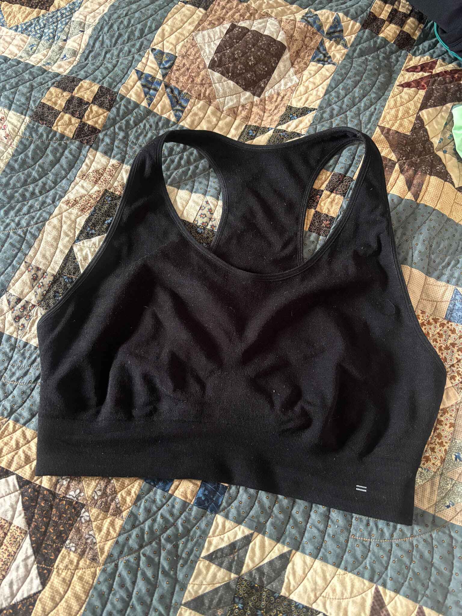 a Branwyn sports bra close up