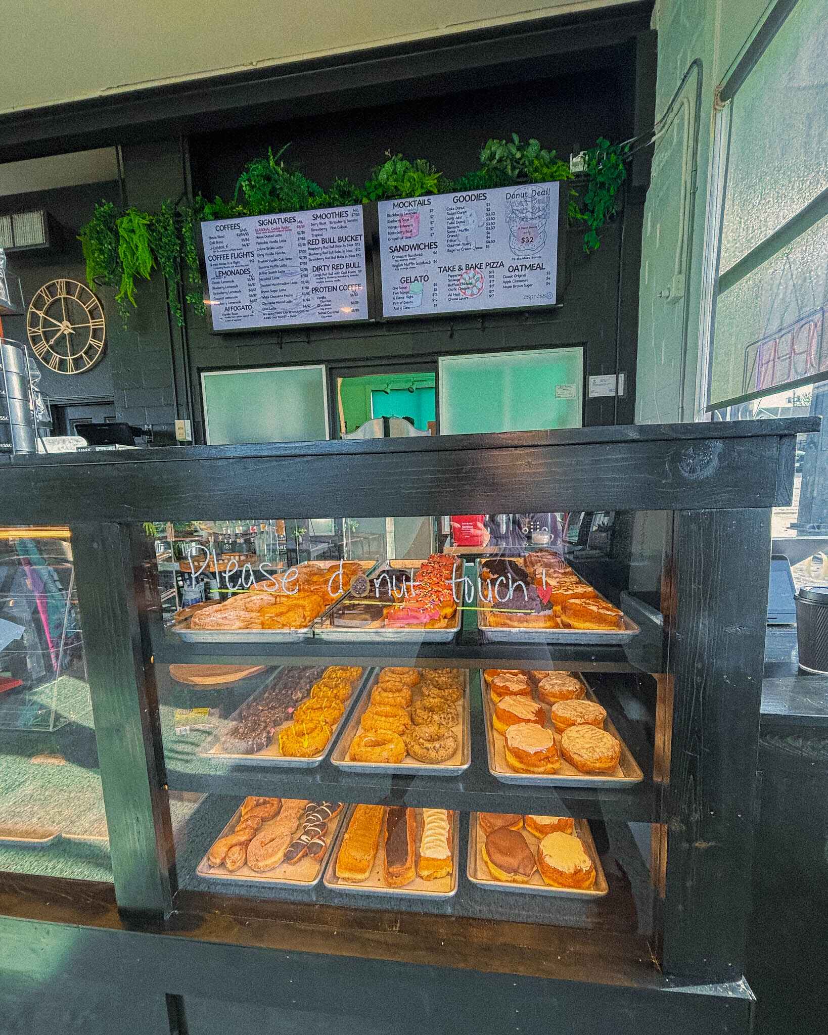 a case of donuts at Espresso in Battle Lake minnesota