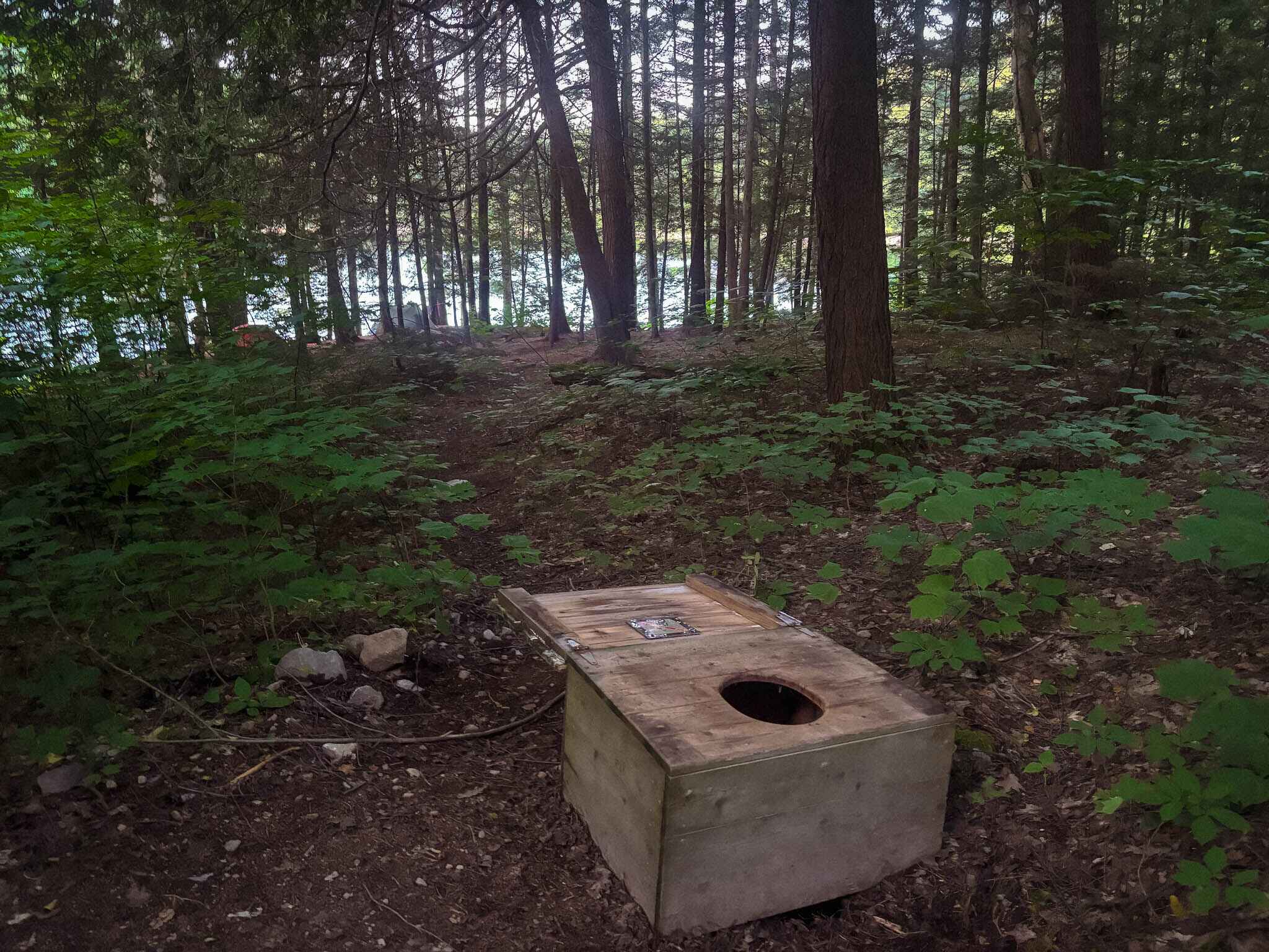 image of a stump toilet on the La Cloche Silhouette Trail