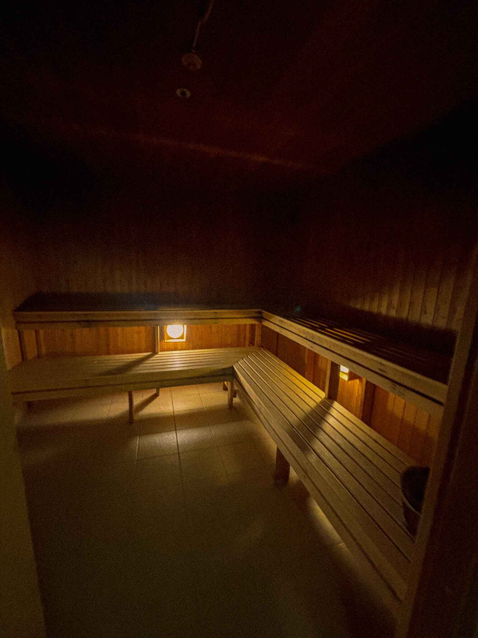 Image of a dark sauna on senja island